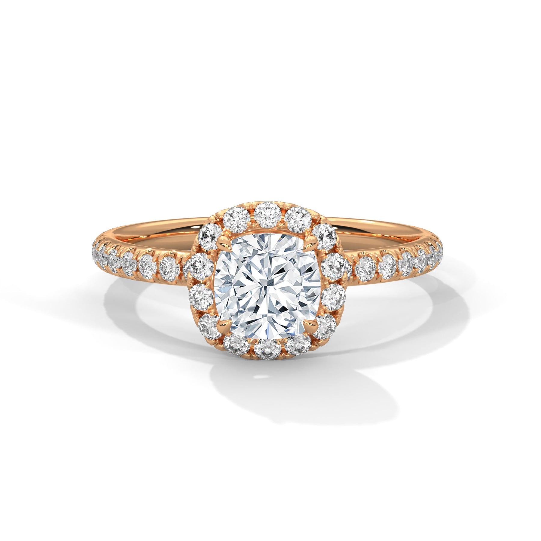 14K Rose Gold 18K Rose Gold Cushion