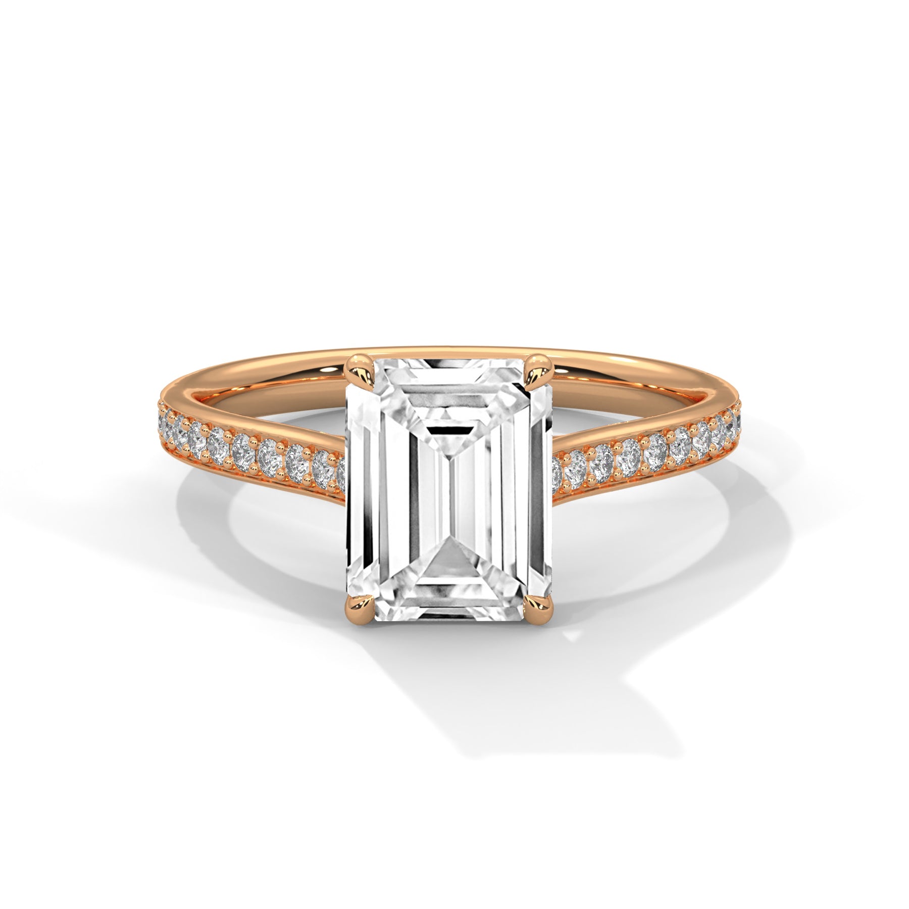 14K Rose Gold 18K Rose Gold Emerald