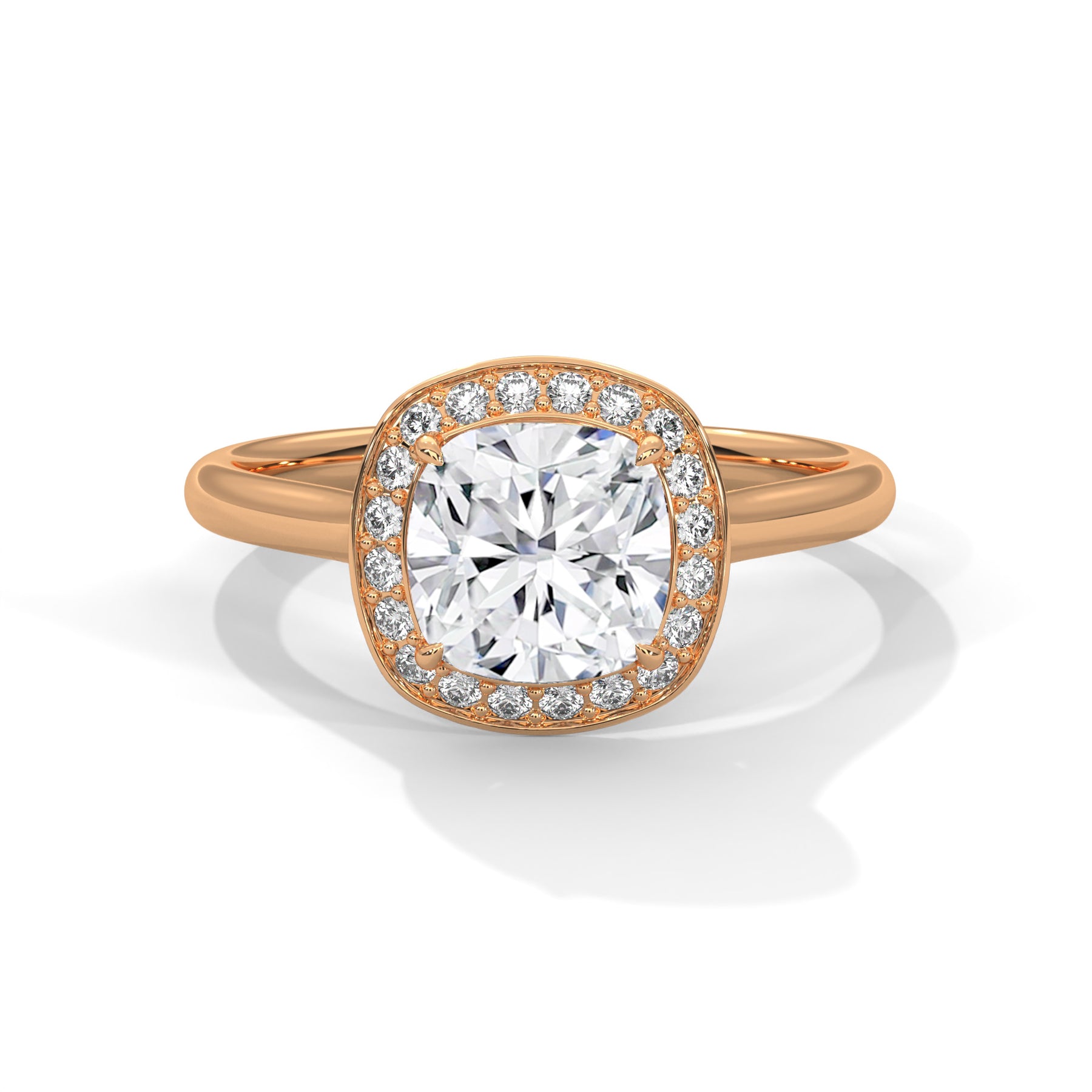 14K Rose Gold 18K Rose Gold Cushion