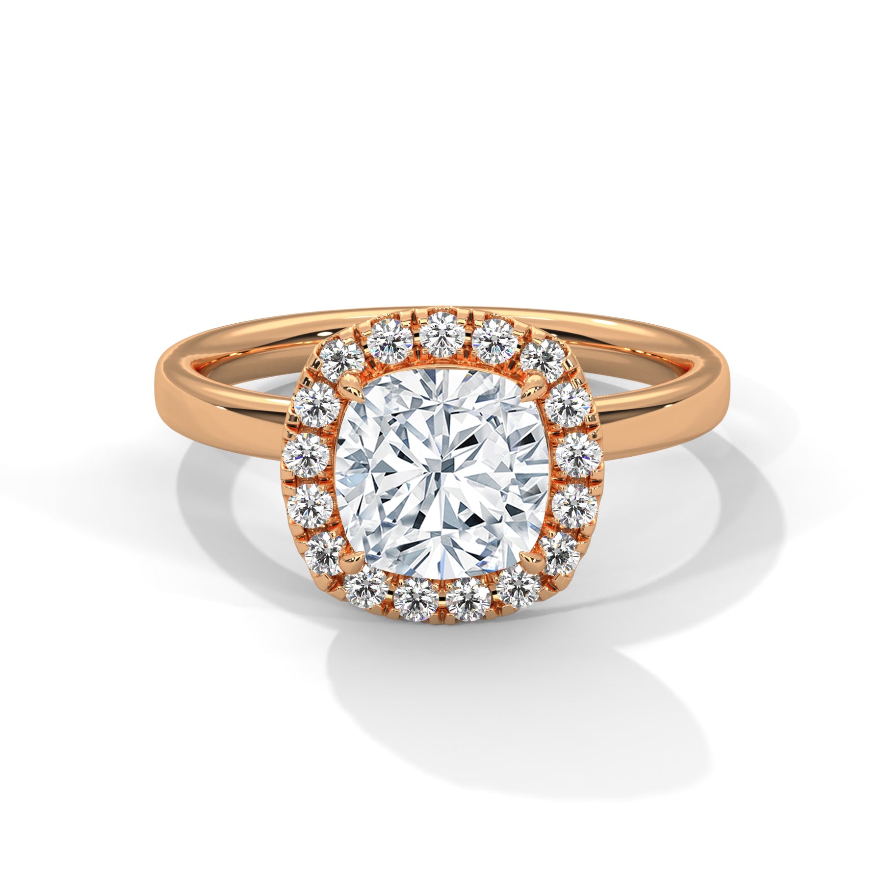 14K Rose Gold 18K Rose Gold Cushion
