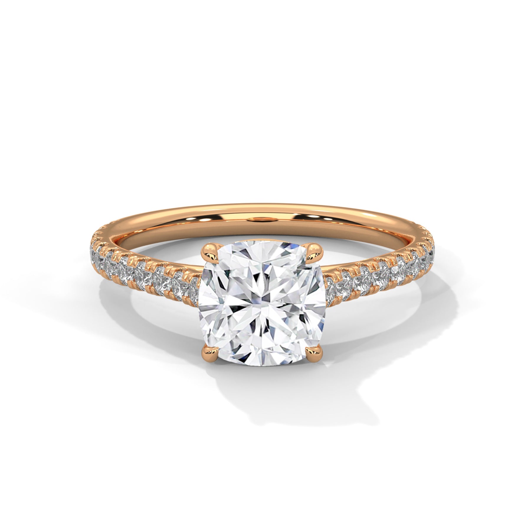 14K Rose Gold 18K Rose Gold Cushion