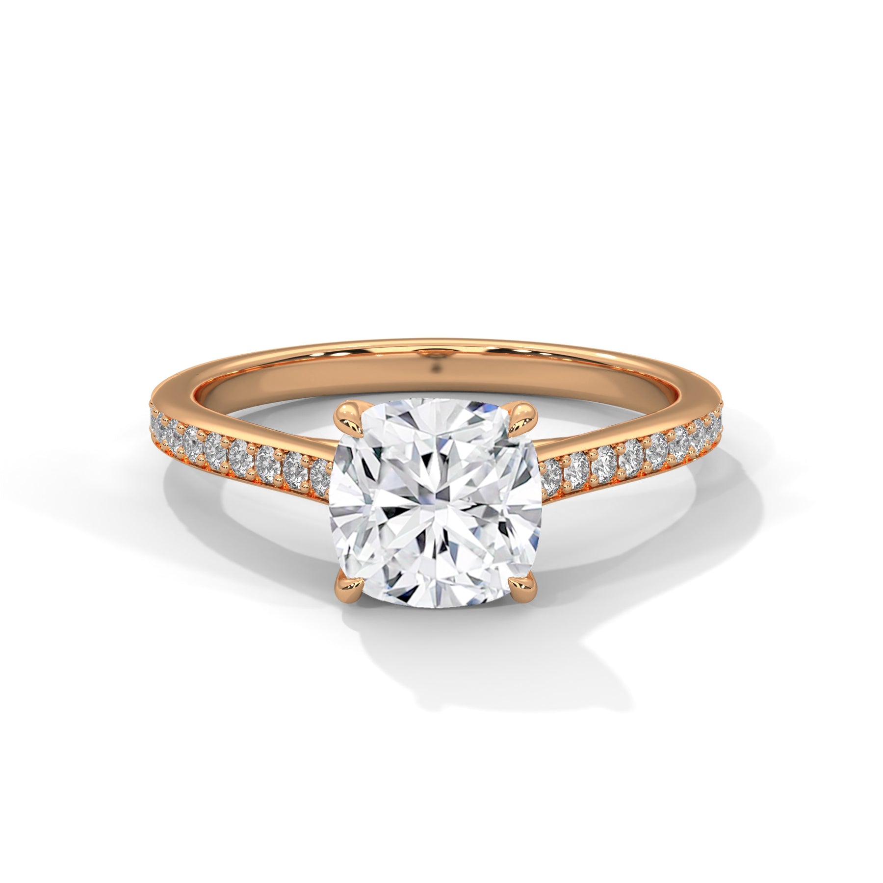 14K Rose Gold 18K Rose Gold Cushion