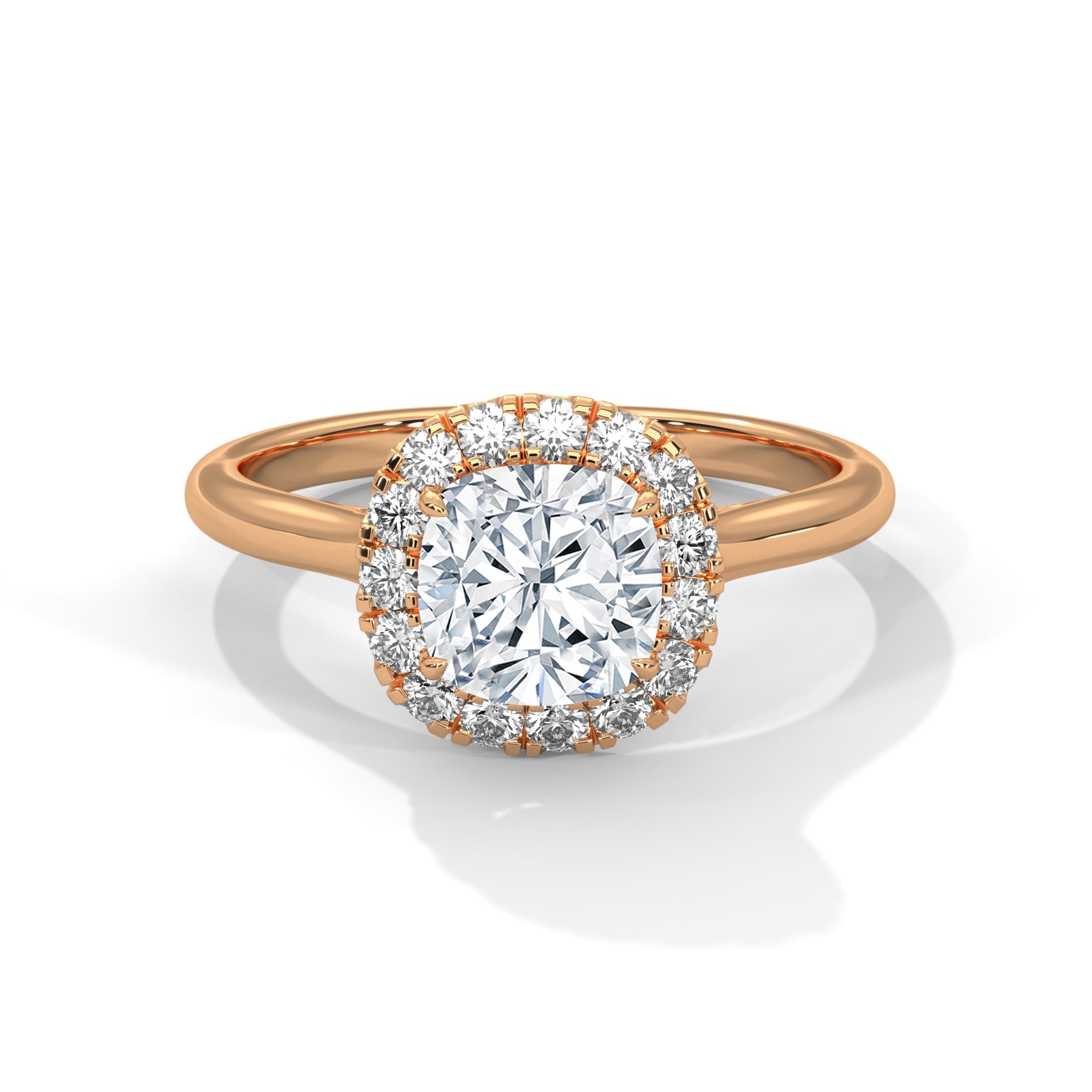 14K Rose Gold 18K Rose Gold Cushion