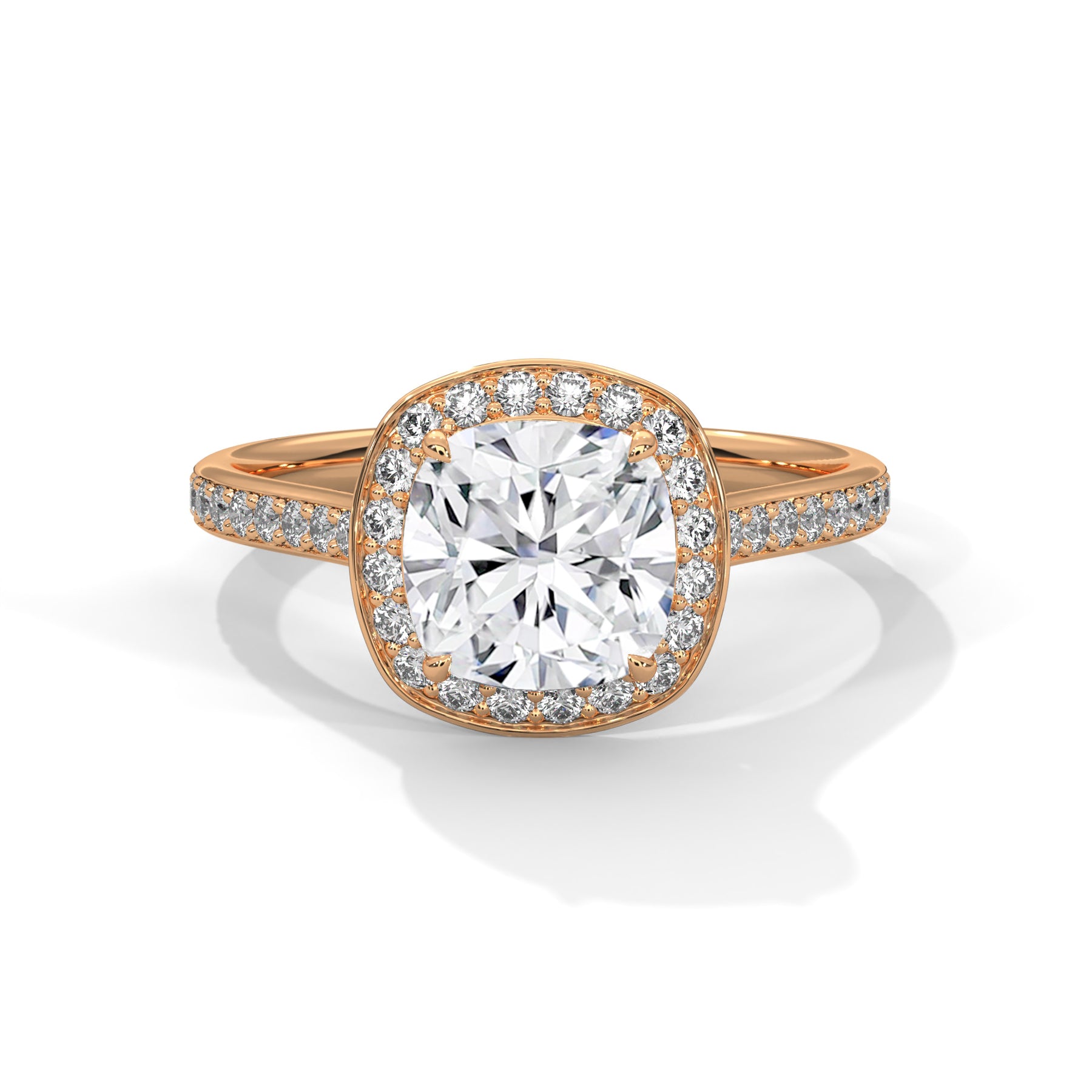 14K Rose Gold 18K Rose Gold Cushion