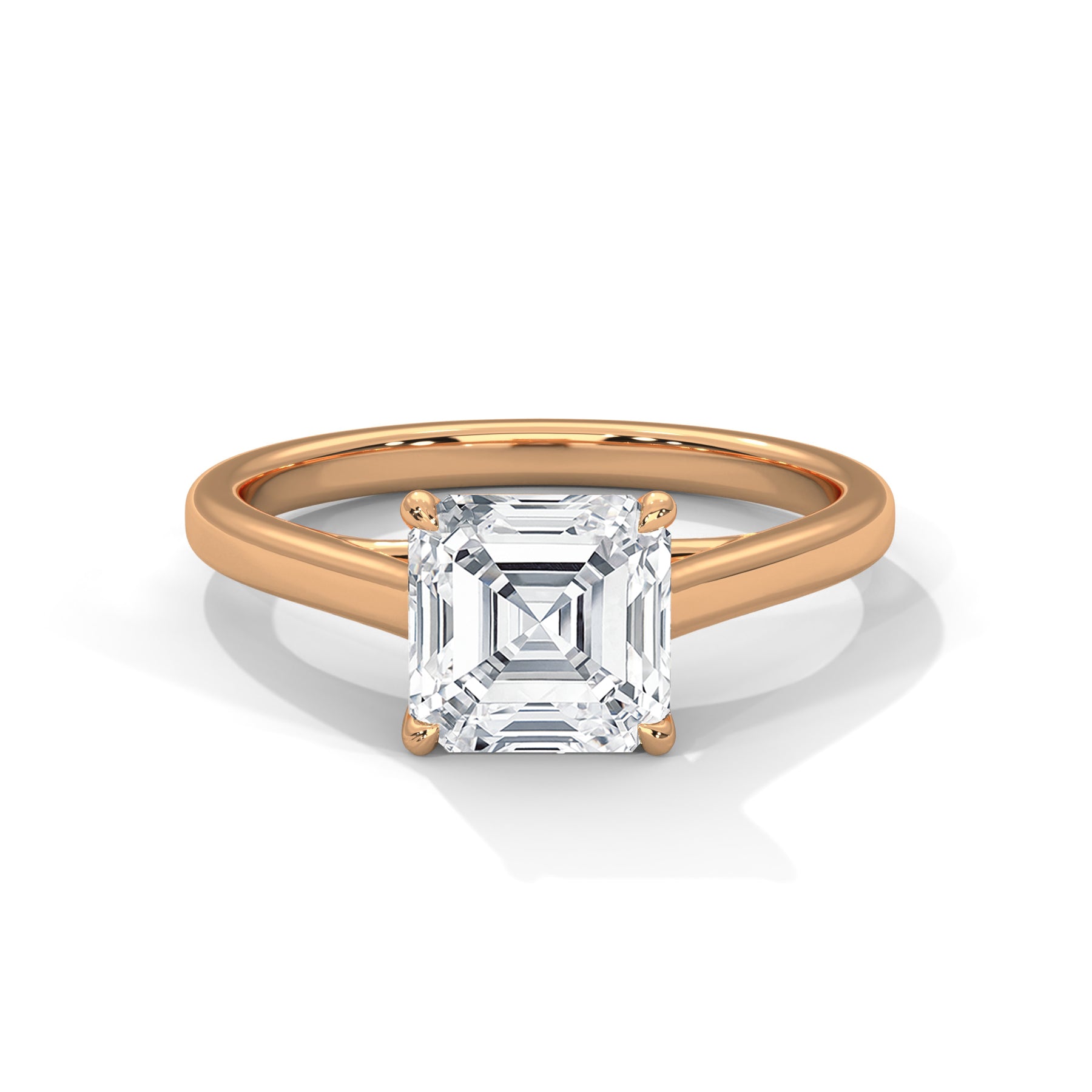 14K Rose Gold 18K Rose Gold Asscher