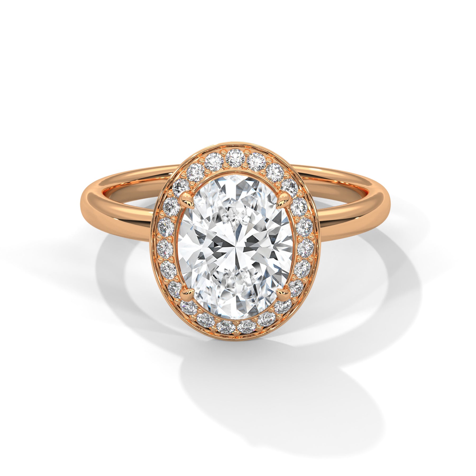 14K Rose Gold 18K Rose Gold Oval