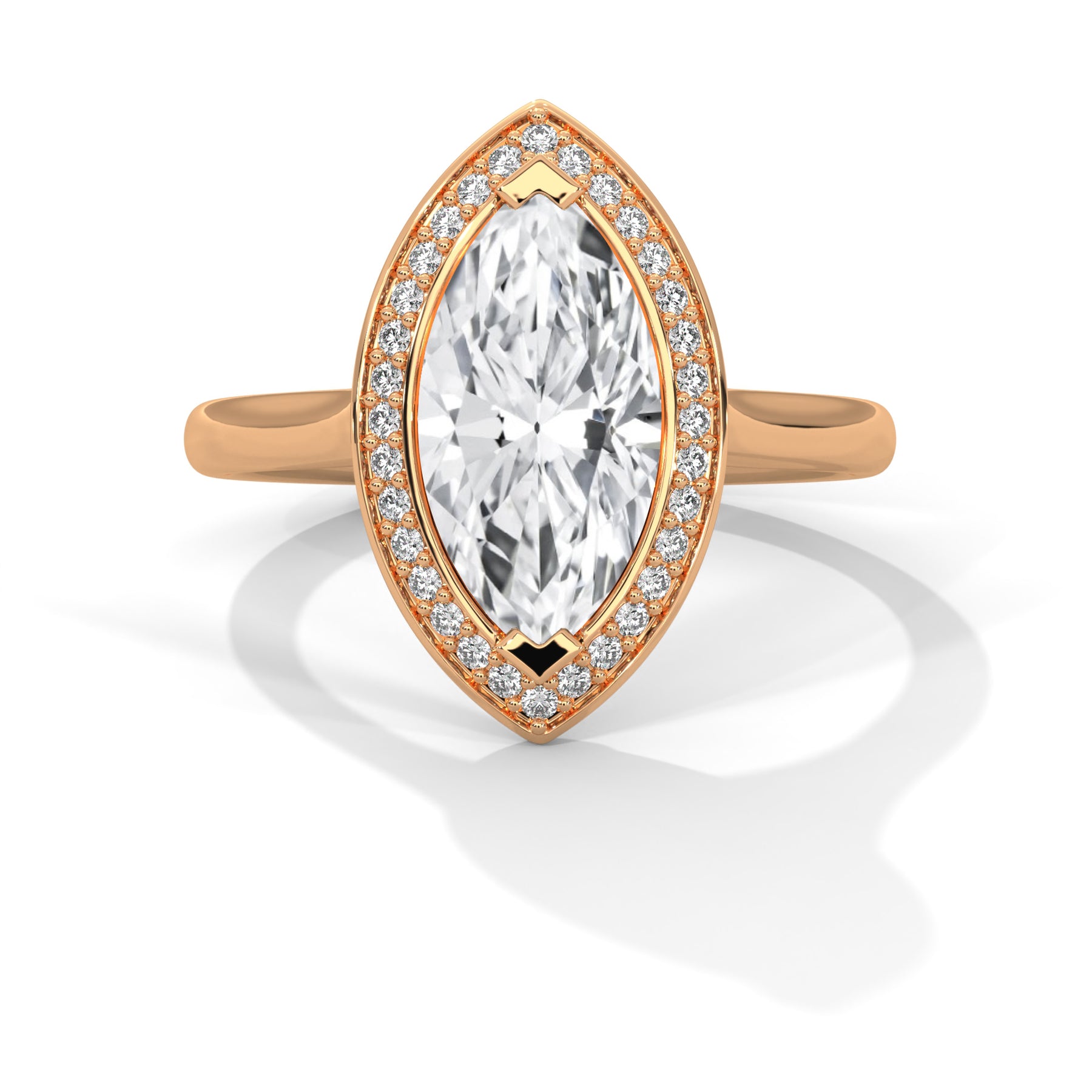 14K Rose Gold 18K Rose Gold Marquise