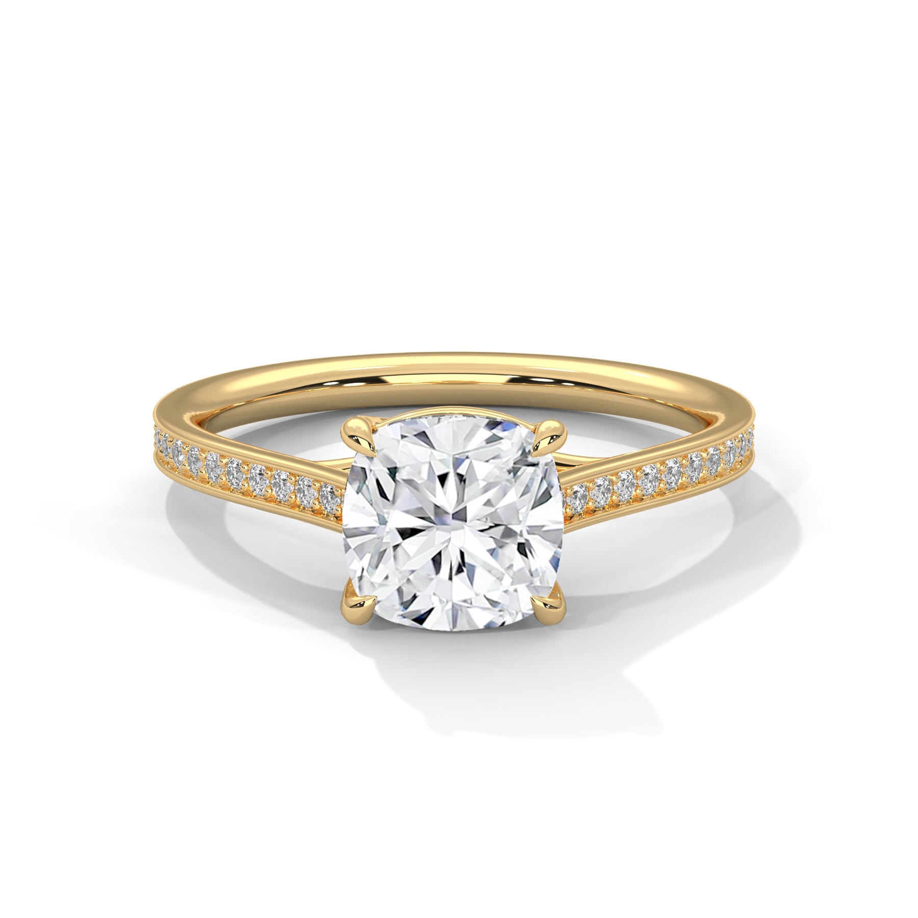 14K Yellow Gold 18K Yellow Gold Cushion