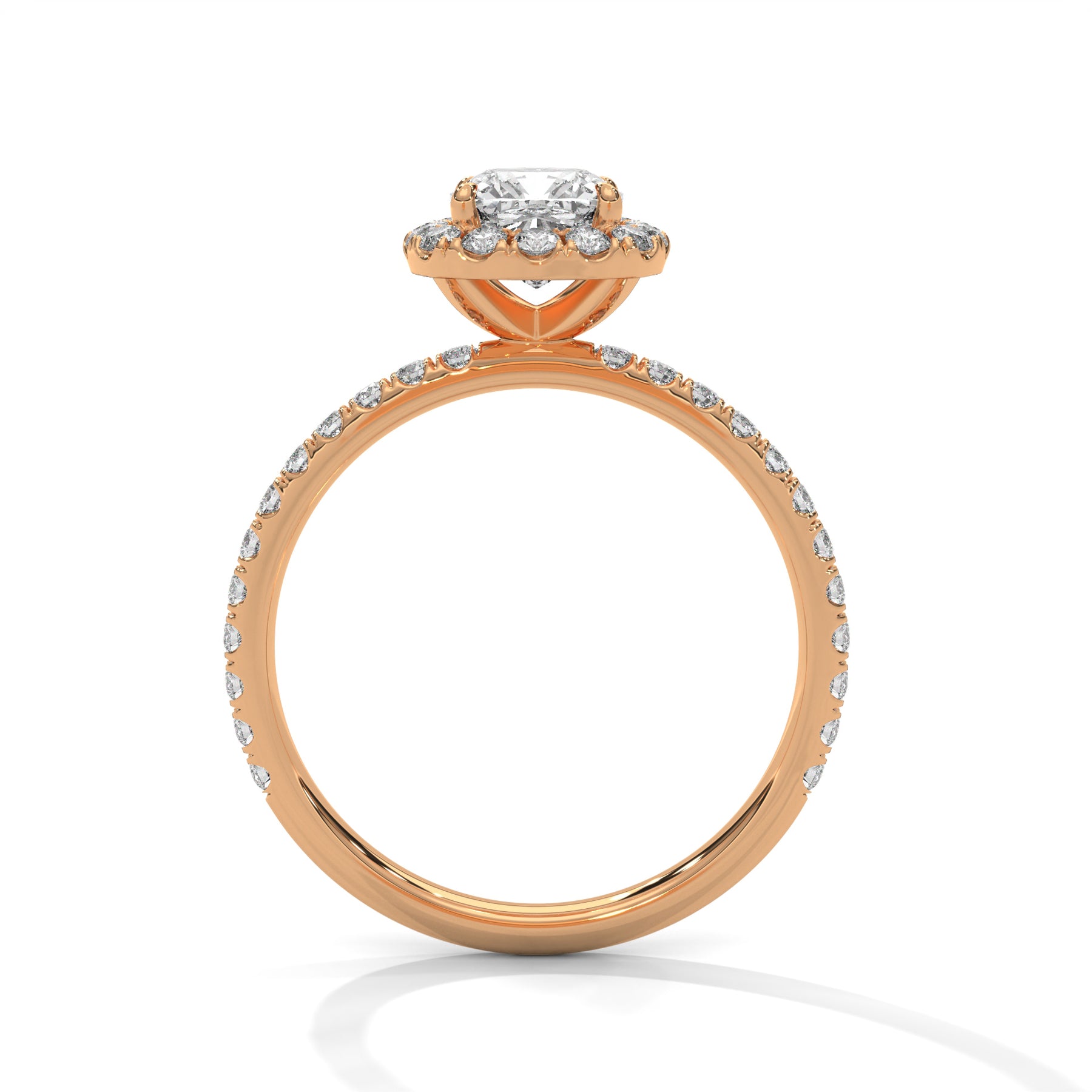 14K Rose Gold 18K Rose Gold Cushion