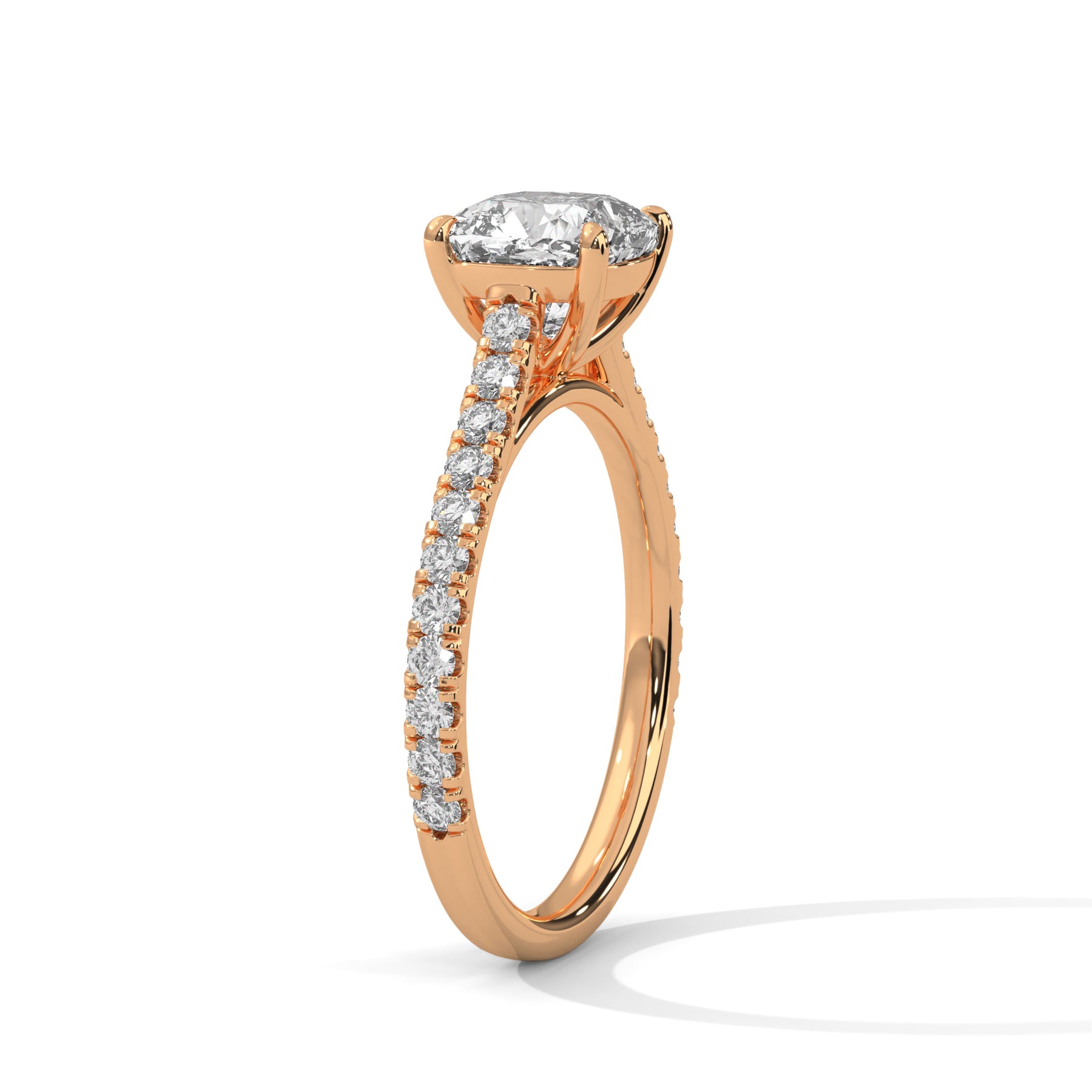 14K Rose Gold 18K Rose Gold Cushion