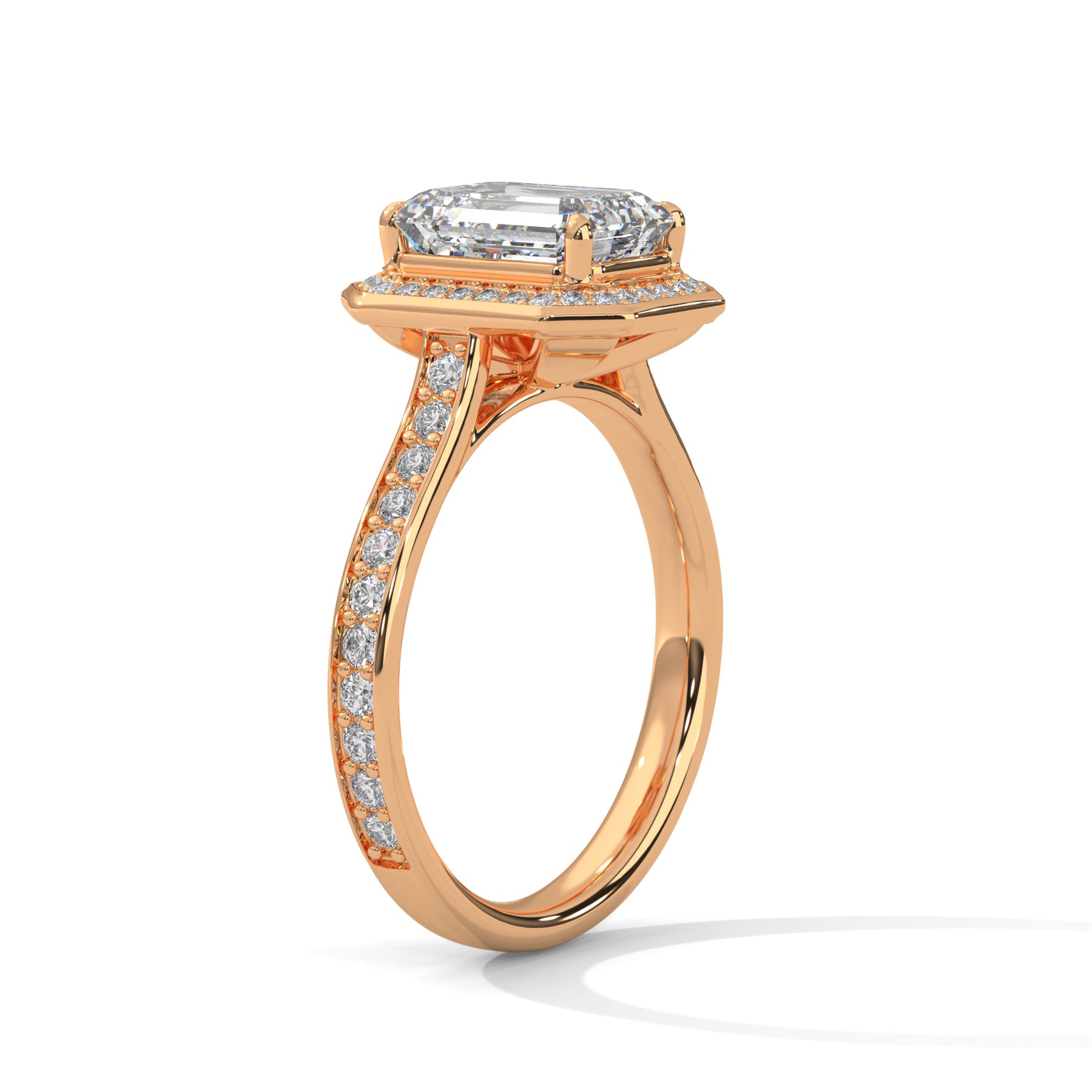 14K Rose Gold 18K Rose Gold Emerald