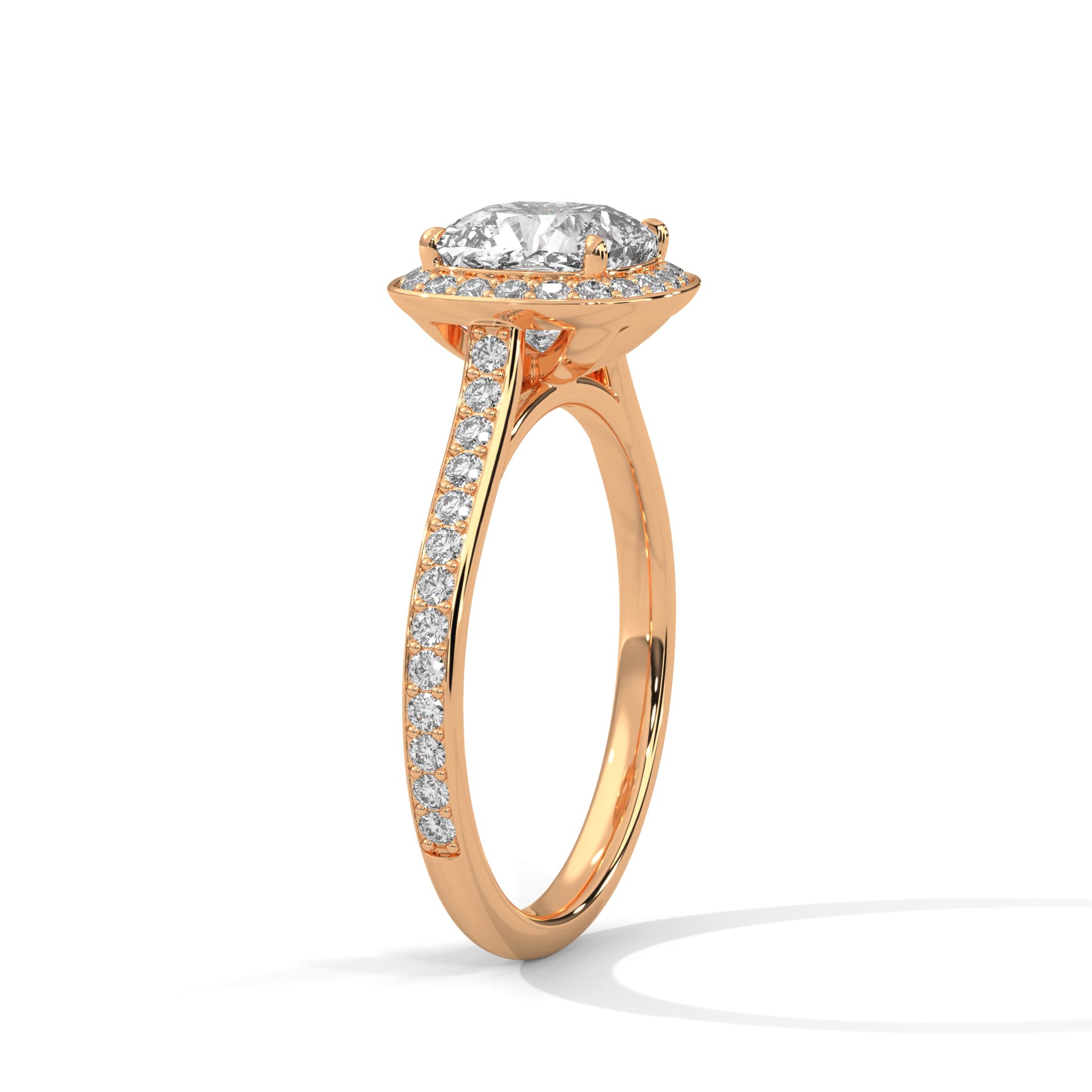 14K Rose Gold 18K Rose Gold Cushion