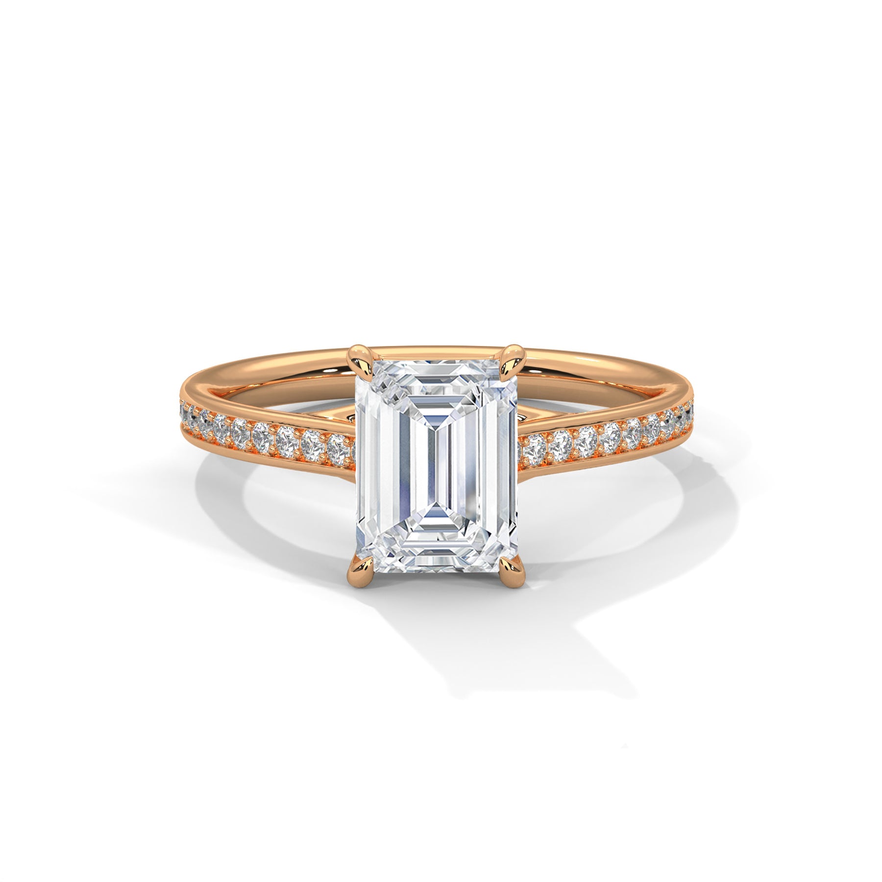 14K Rose Gold 18K Rose Gold Emerald