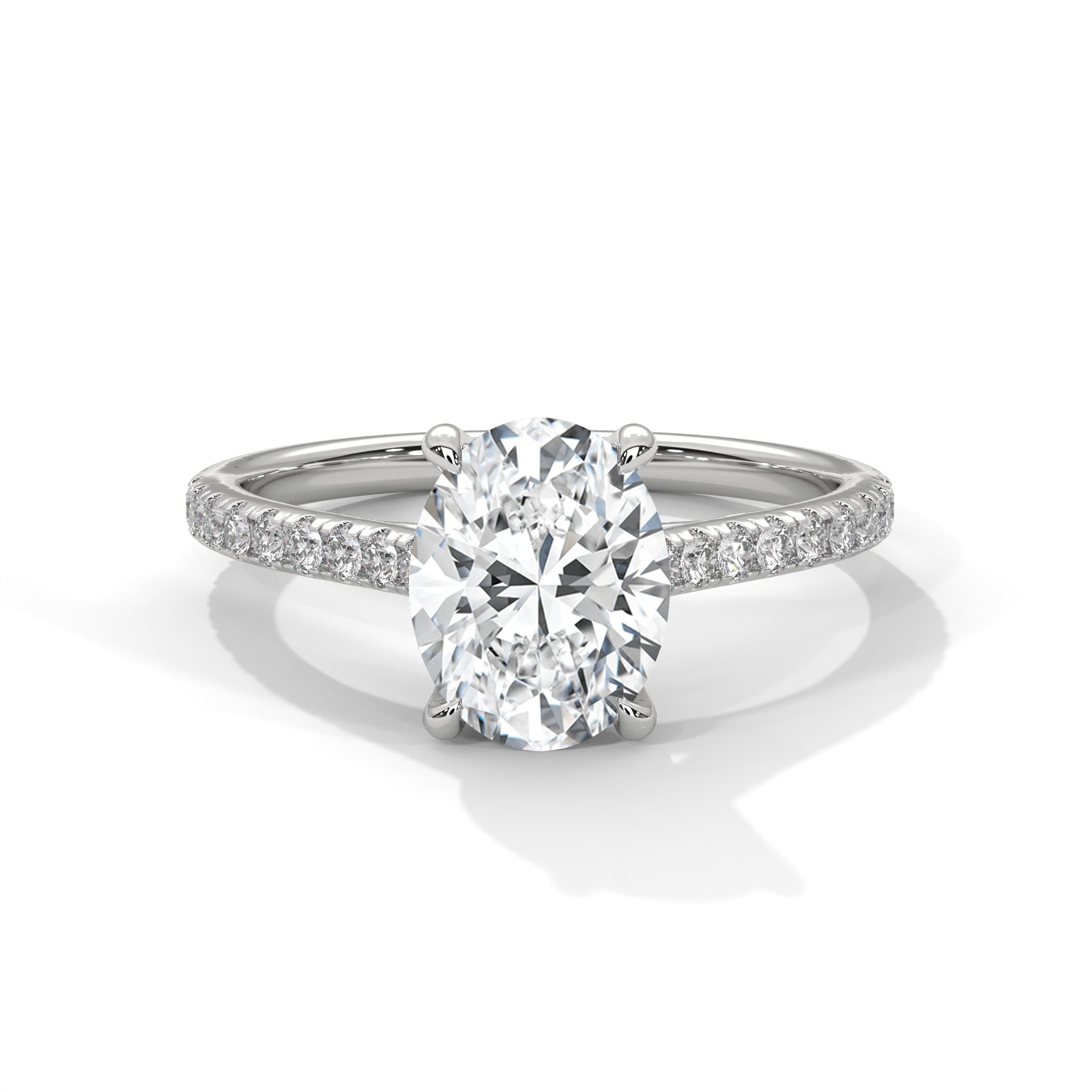 14K White Gold 18K White Gold Platinum Oval