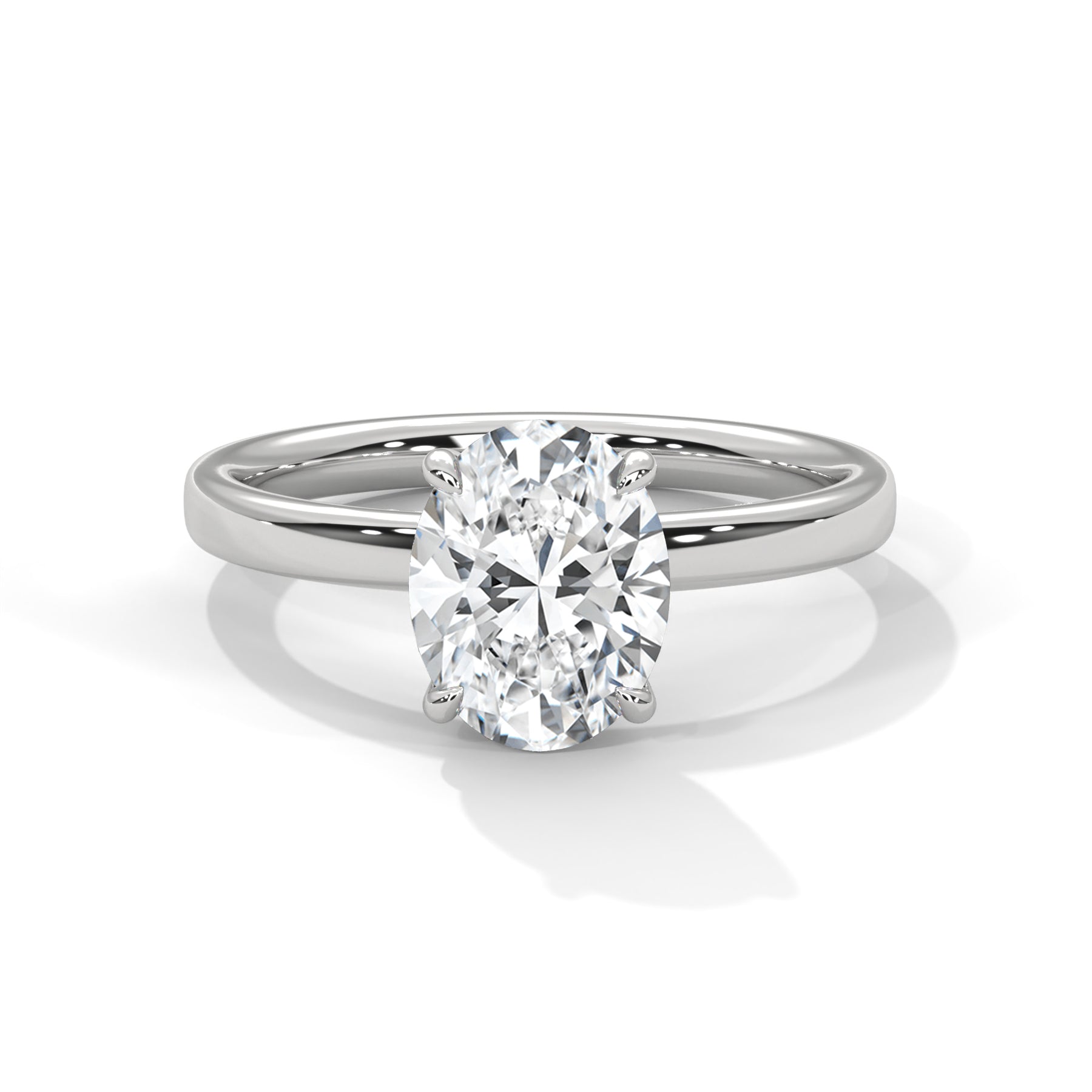 14K White Gold 18K White Gold Platinum Oval