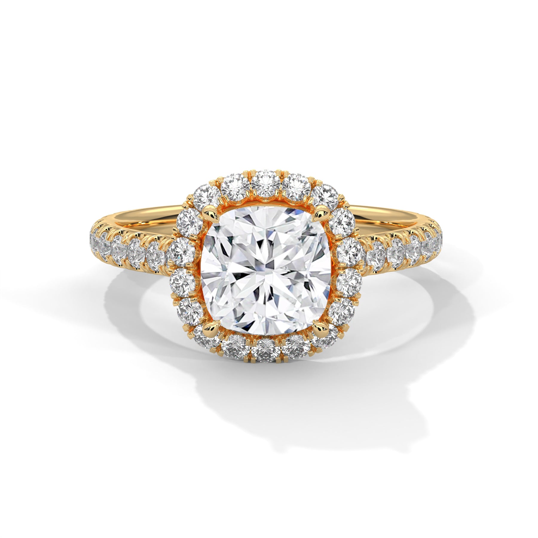 14K Yellow Gold 18K Yellow Gold Cushion