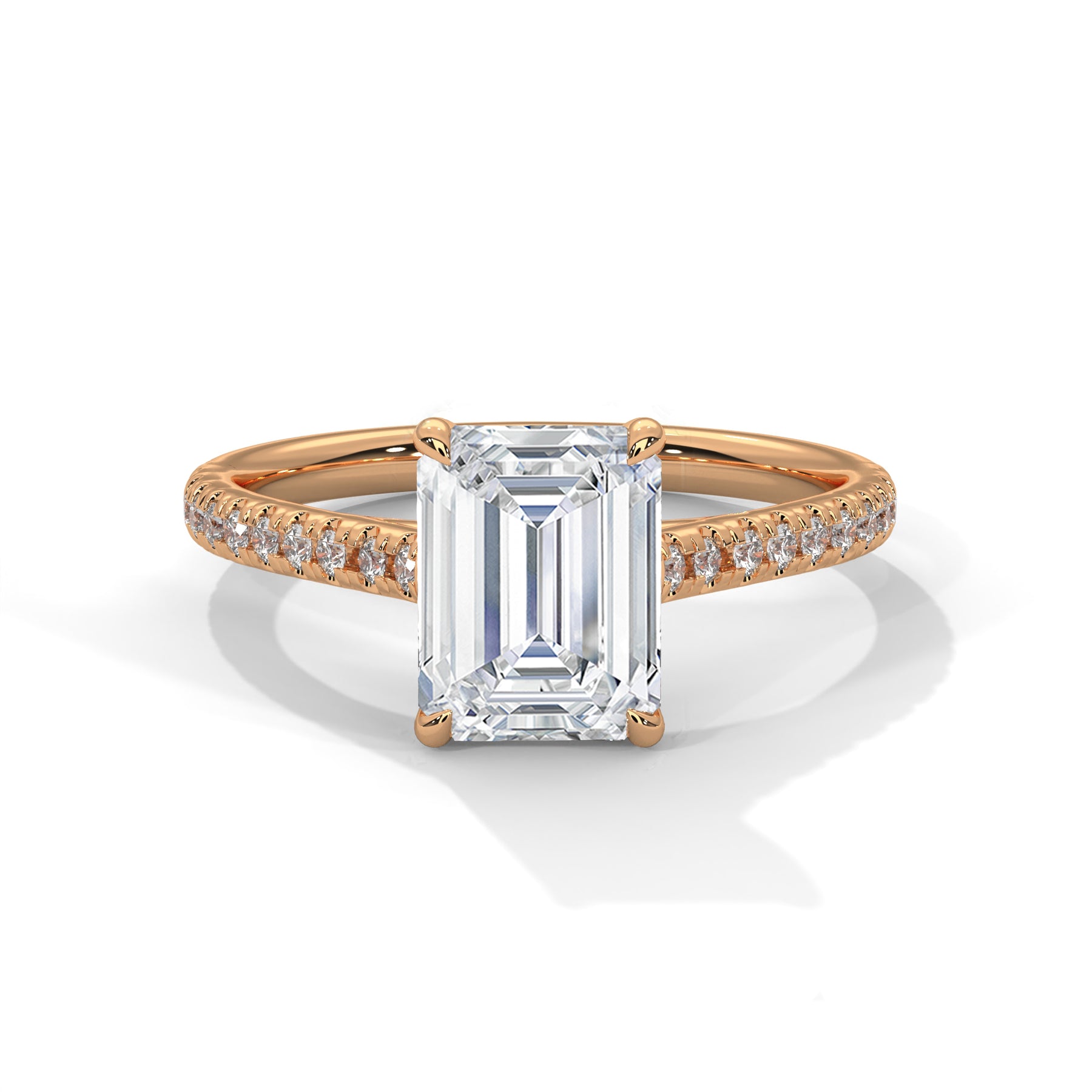 14K Rose Gold 18K Rose Gold Emerald
