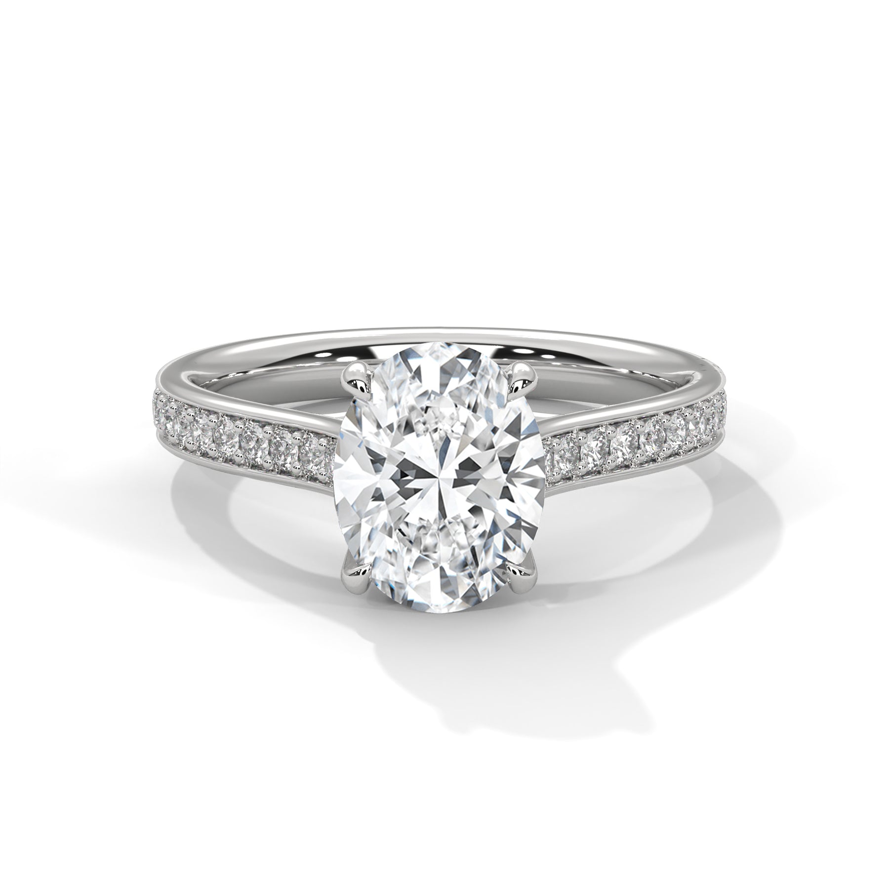 14K White Gold 18K White Gold Platinum Oval