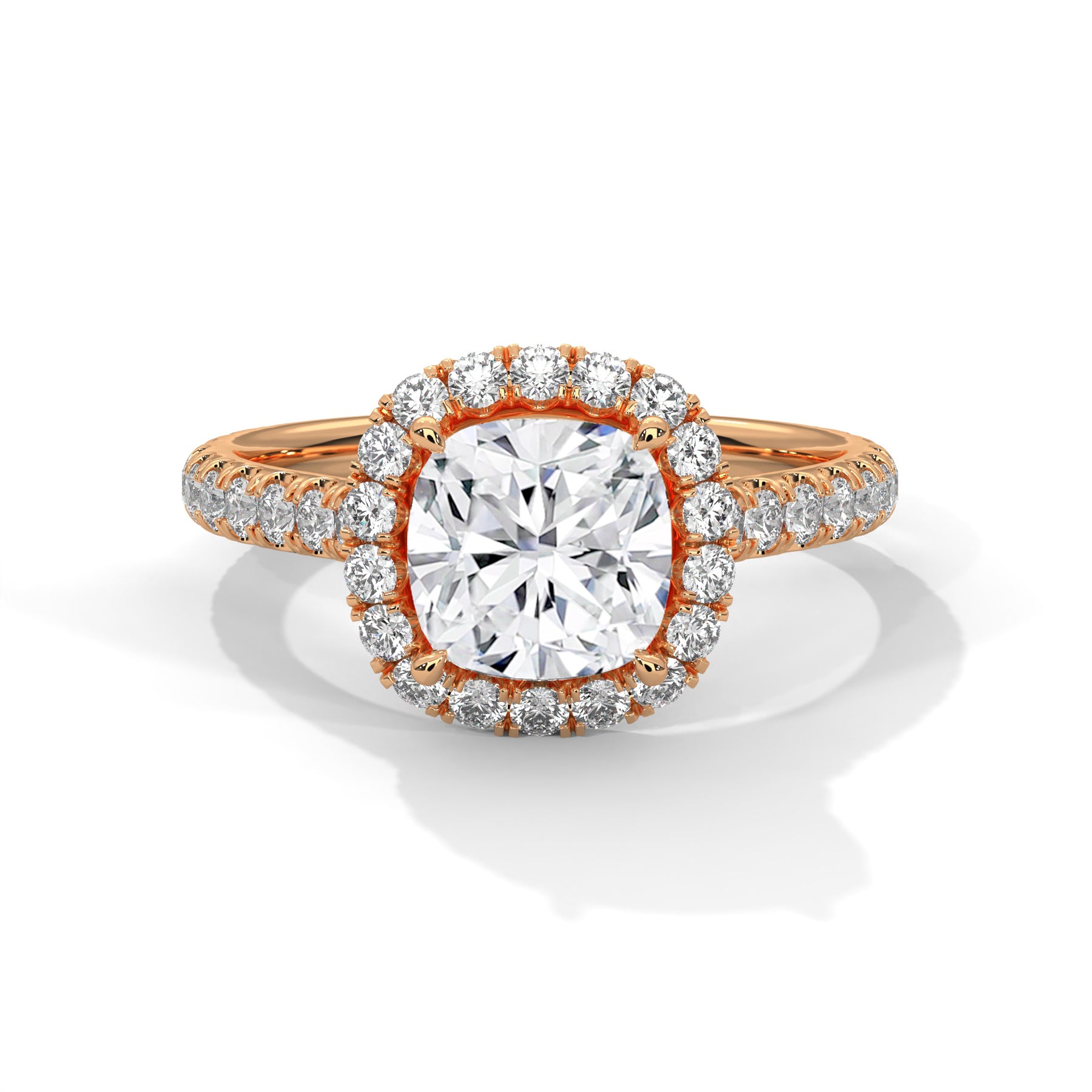 14K Rose Gold 18K Rose Gold Cushion