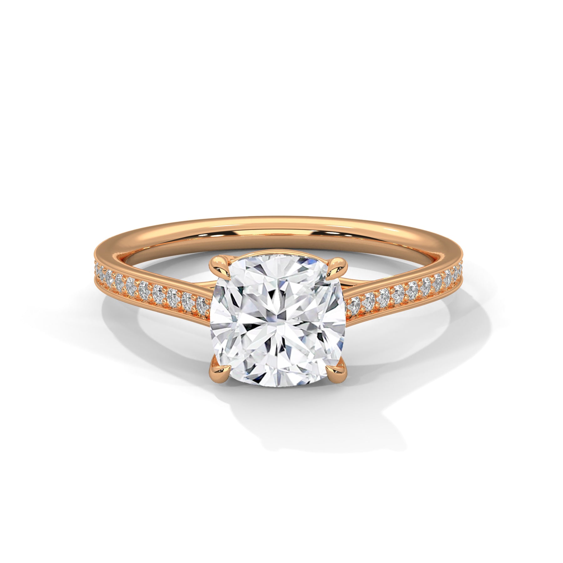 14K Rose Gold 18K Rose Gold Cushion