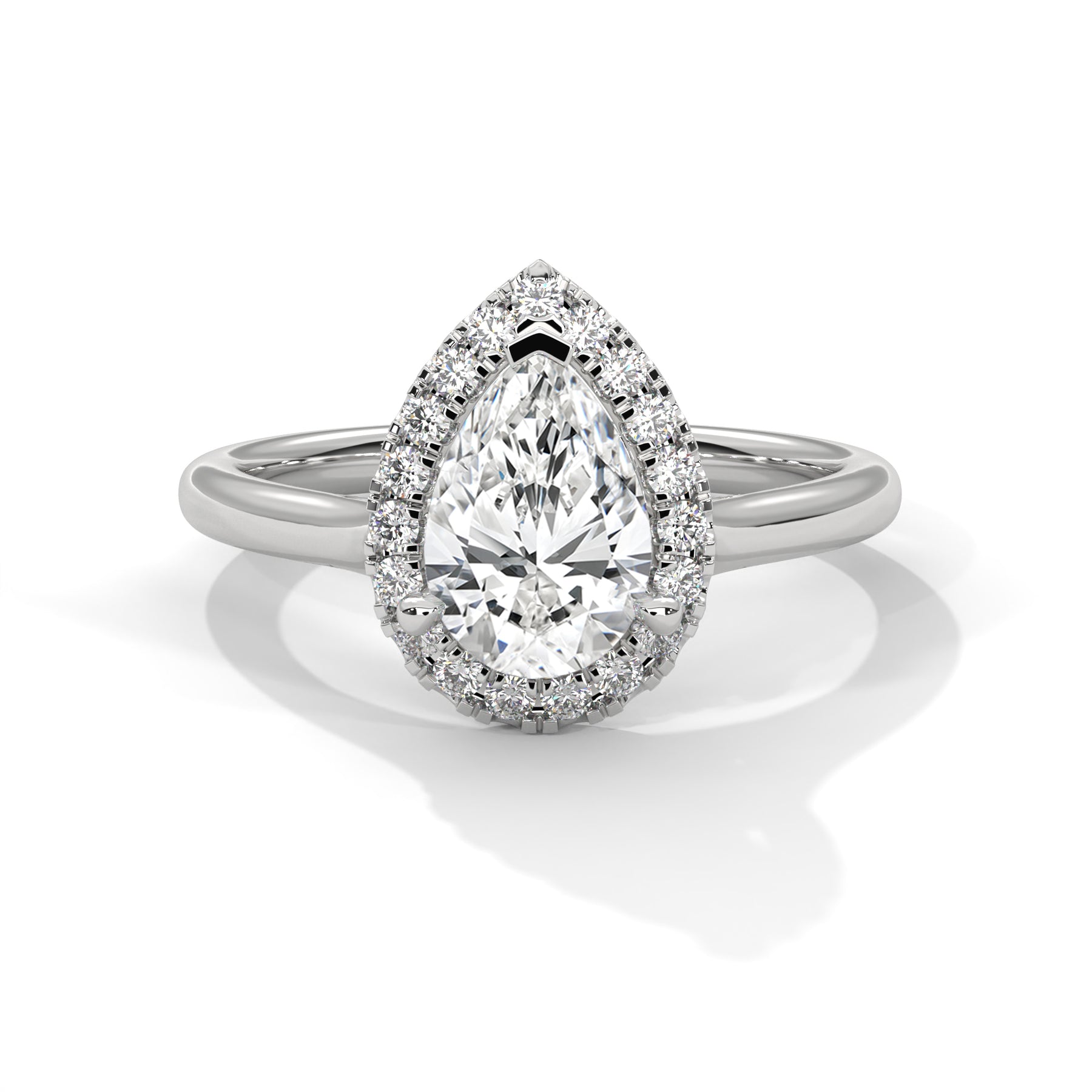 14K White Gold 18K White Gold Platinum Pear