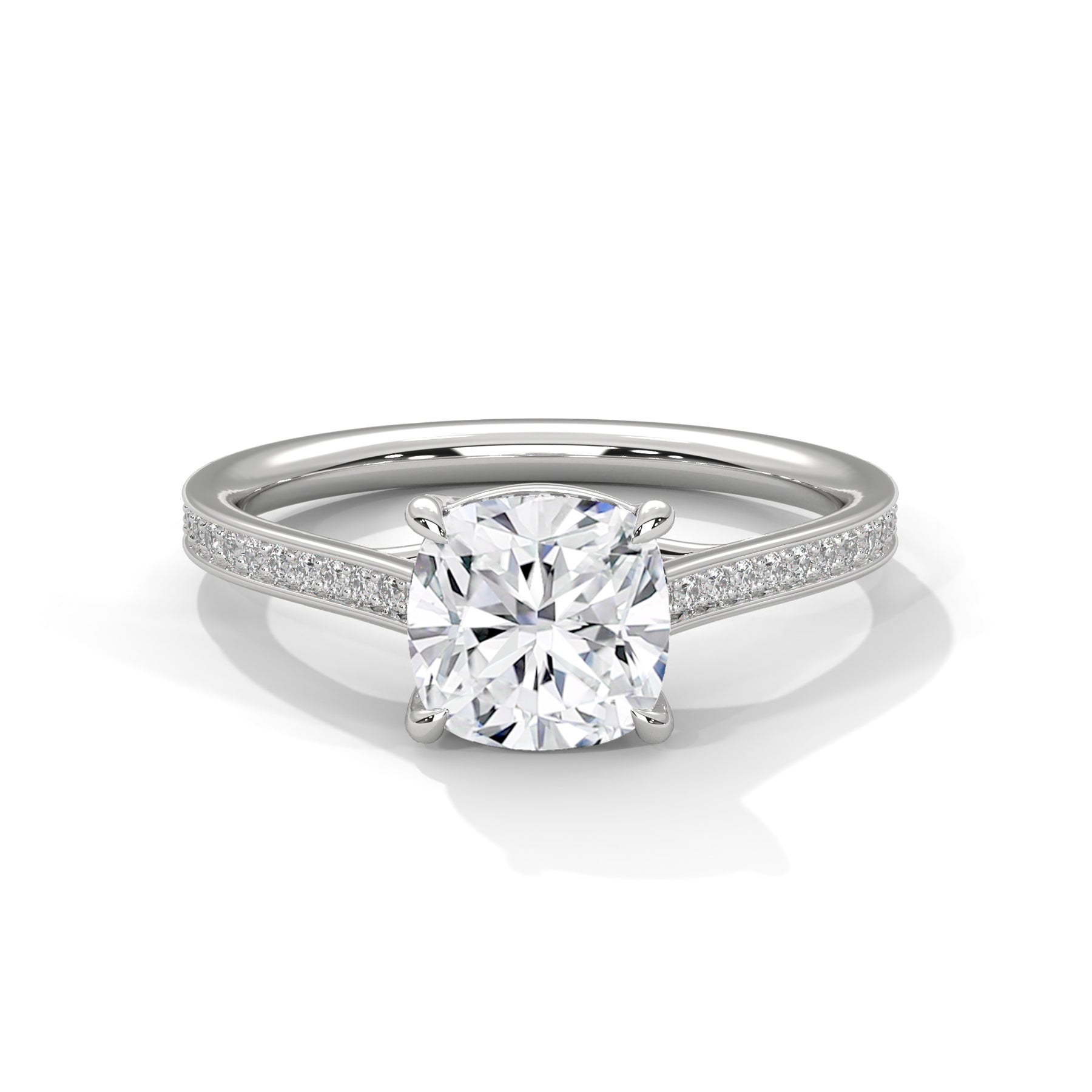 14K White Gold 18K White Gold Platinum Cushion