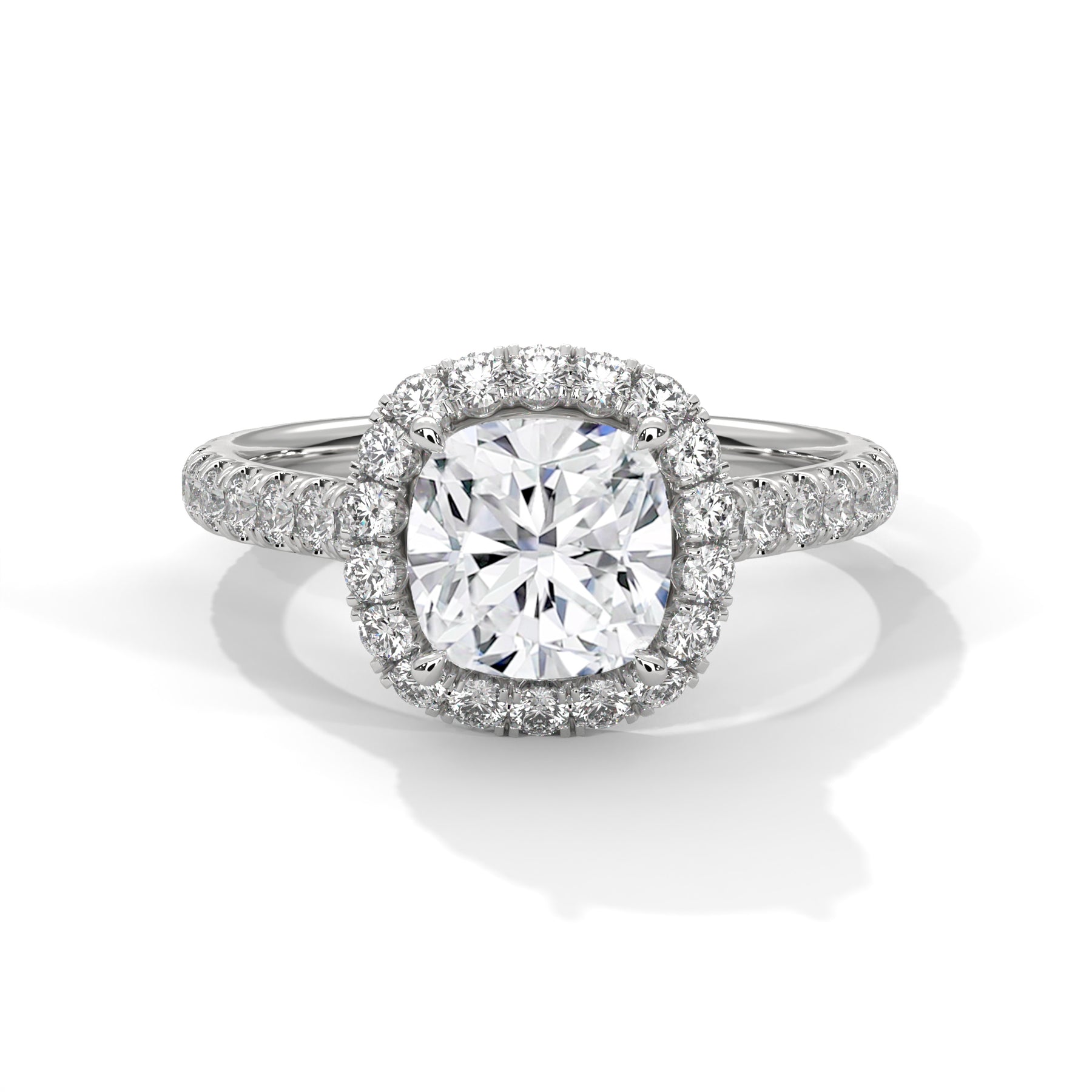 14K White Gold 18K White Gold Platinum Cushion
