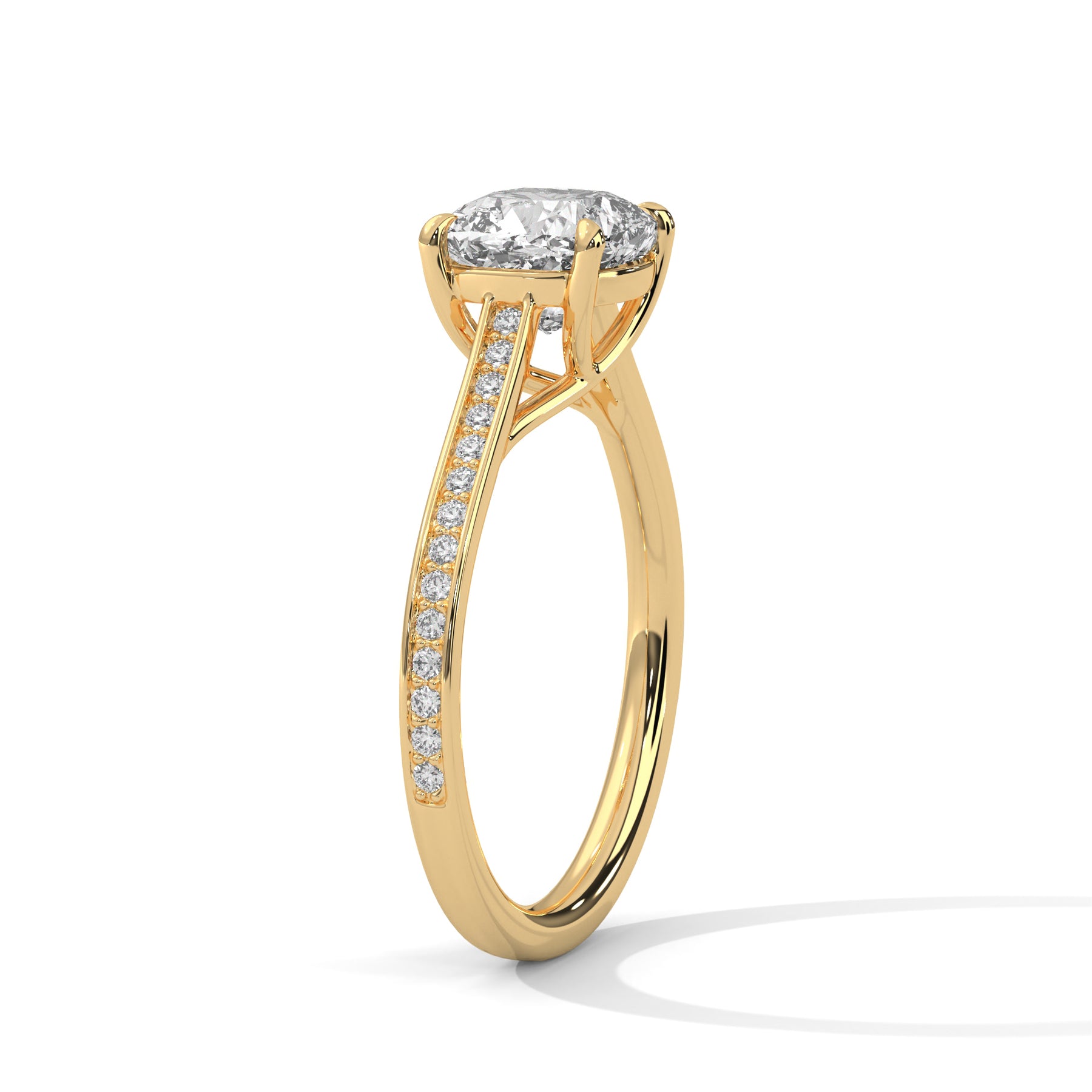 14K Yellow Gold 18K Yellow Gold Cushion
