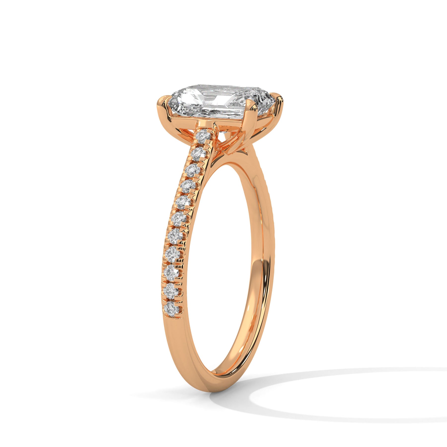 14K Rose Gold 18K Rose Gold Emerald