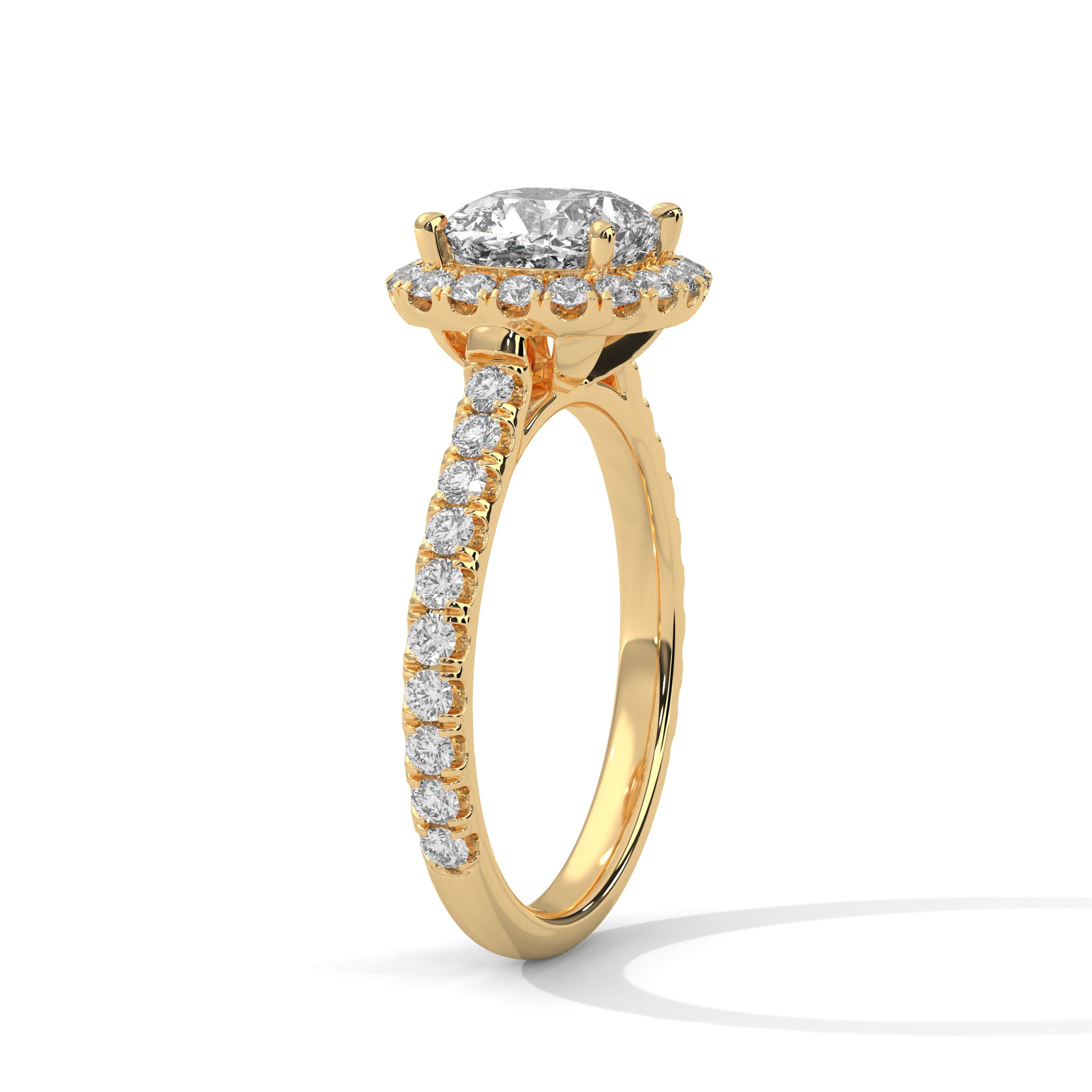 14K Yellow Gold 18K Yellow Gold Cushion