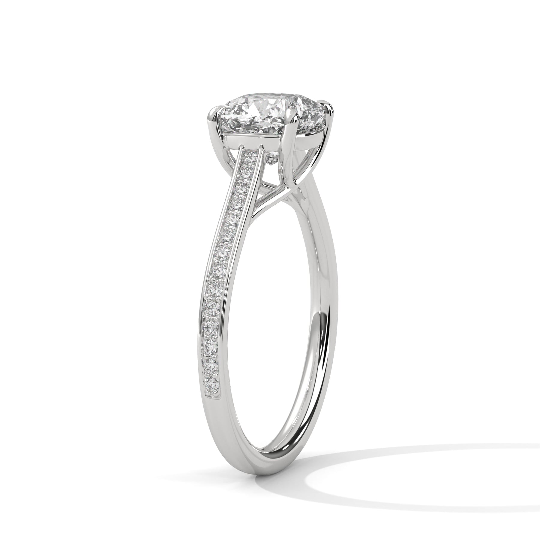 14K White Gold 18K White Gold Platinum Cushion