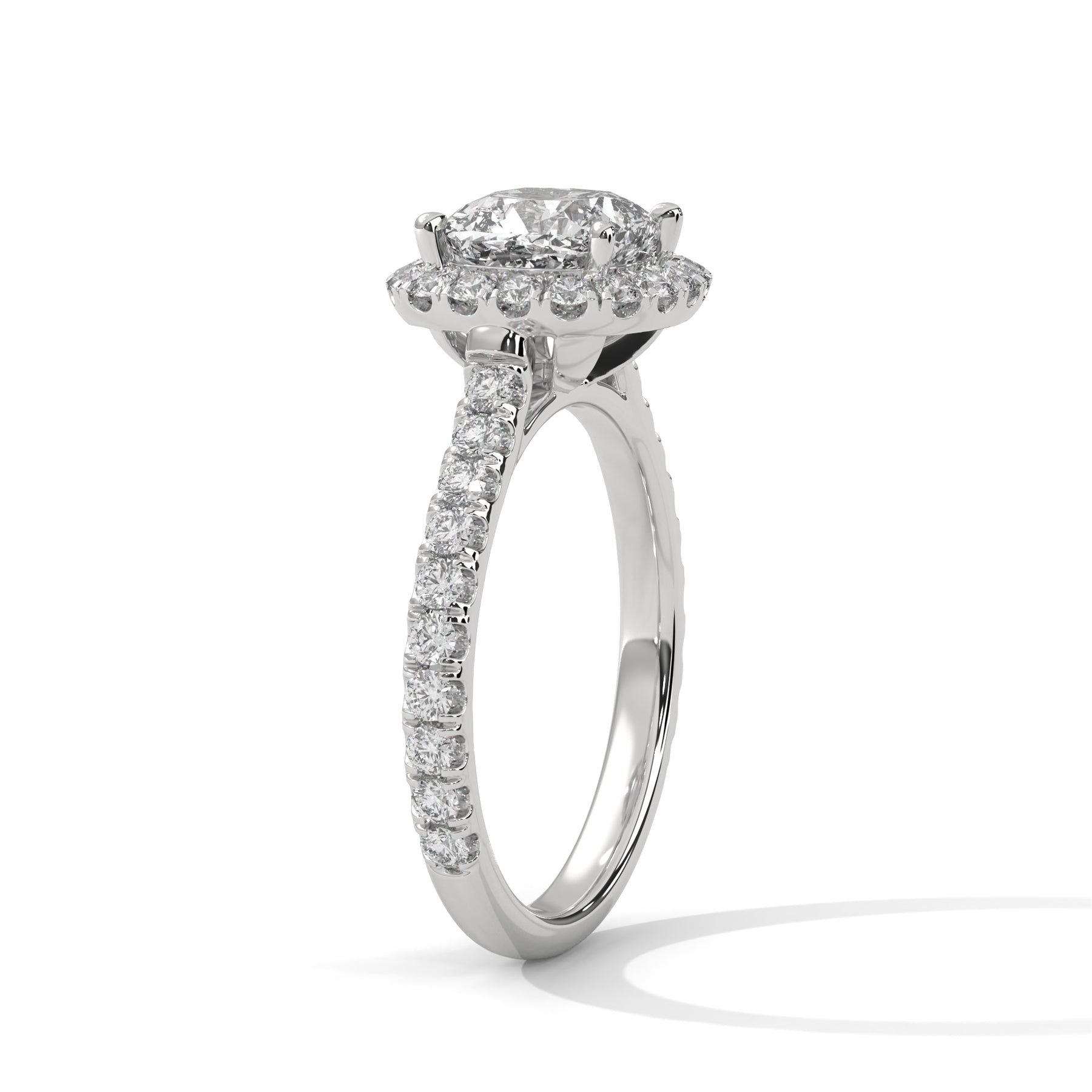 14K White Gold 18K White Gold Platinum Cushion