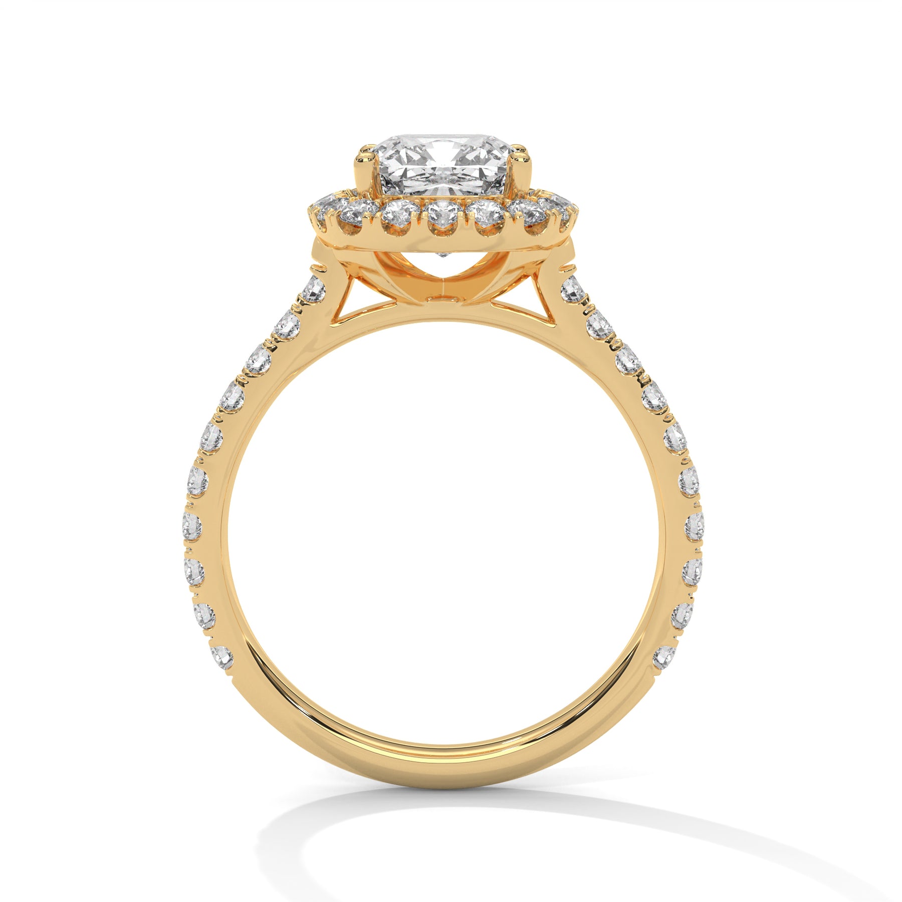 14K Yellow Gold 18K Yellow Gold Cushion