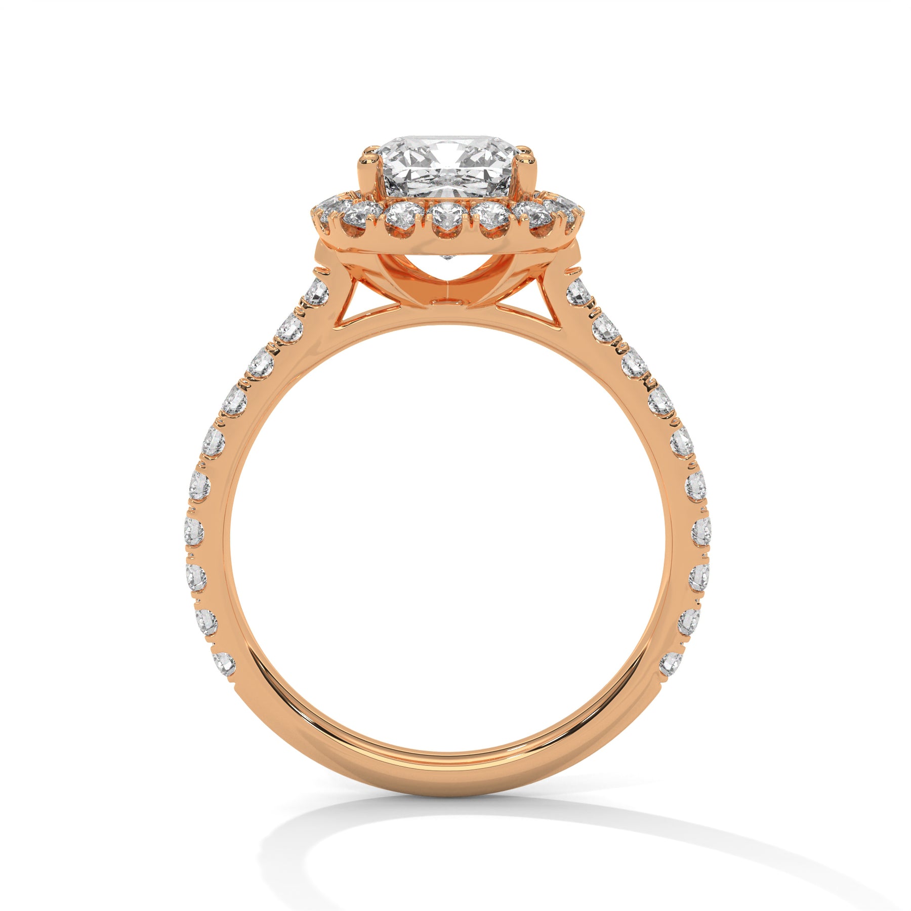 14K Rose Gold 18K Rose Gold Cushion