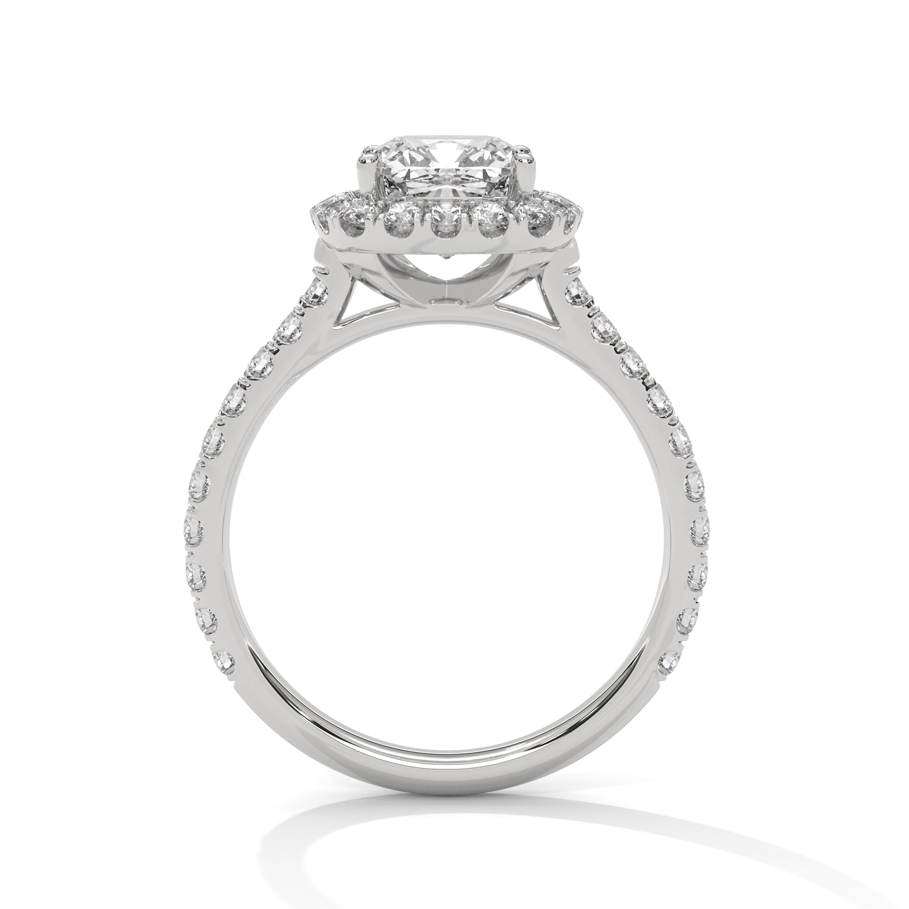 14K White Gold 18K White Gold Platinum Cushion