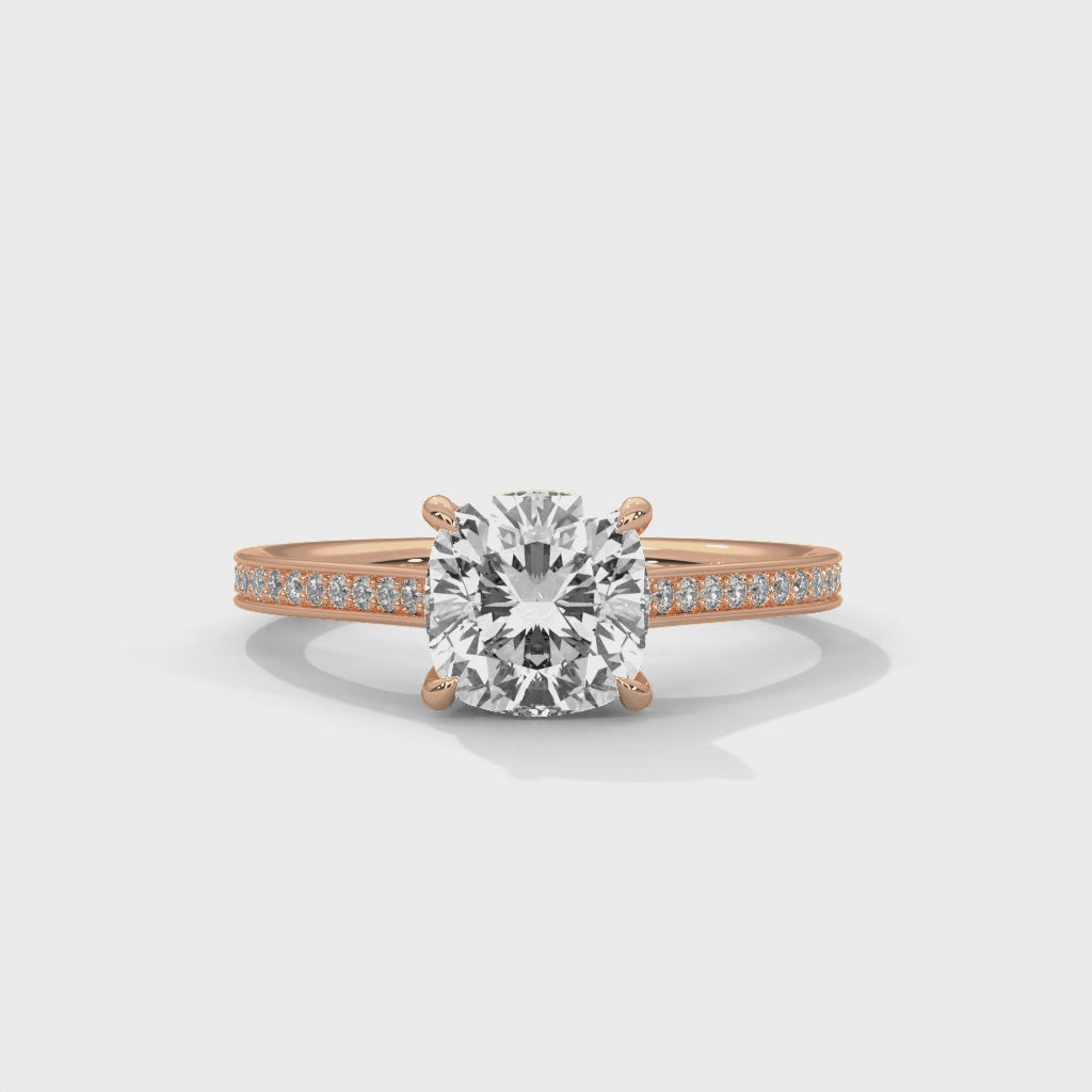 14K Rose Gold 18K Rose Gold Cushion