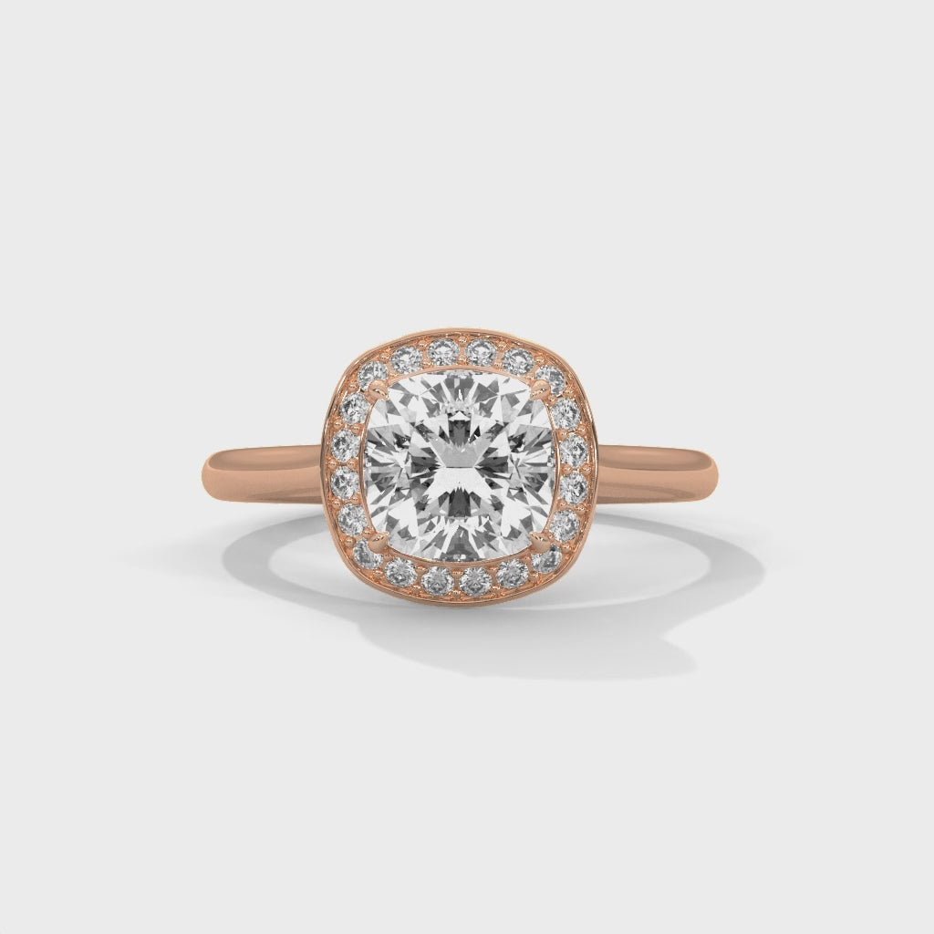 14K Rose Gold 18K Rose Gold Cushion
