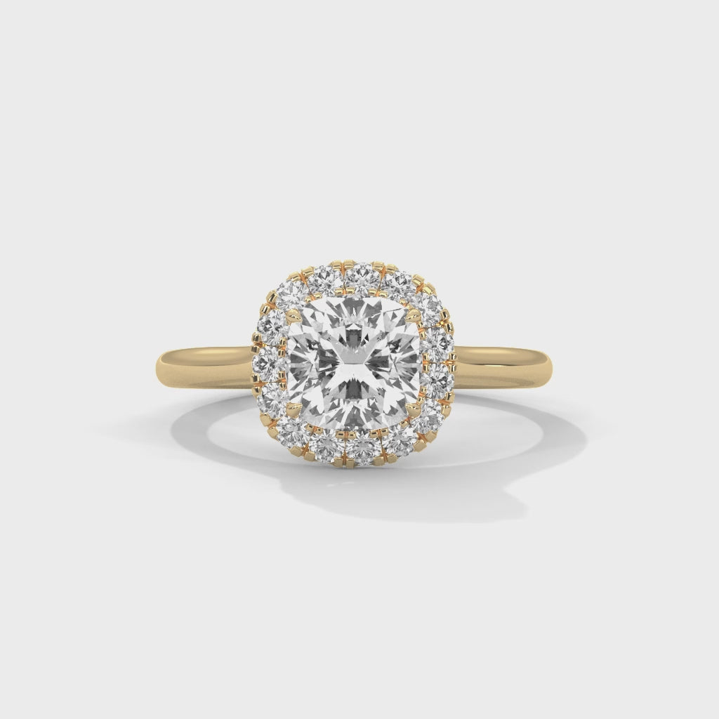 14K Yellow Gold 18K Yellow Gold Cushion
