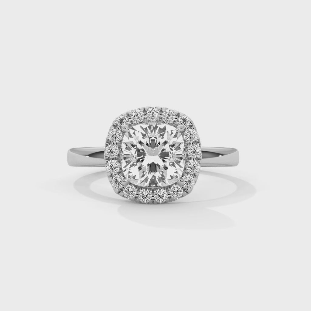14K White Gold 18K White Gold Platinum Cushion