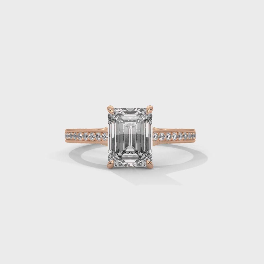 14K Rose Gold 18K Rose Gold Emerald