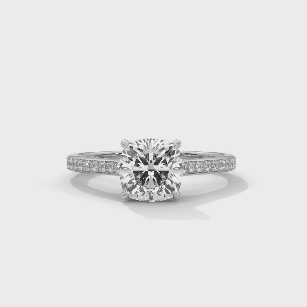 14K White Gold 18K White Gold Platinum Cushion