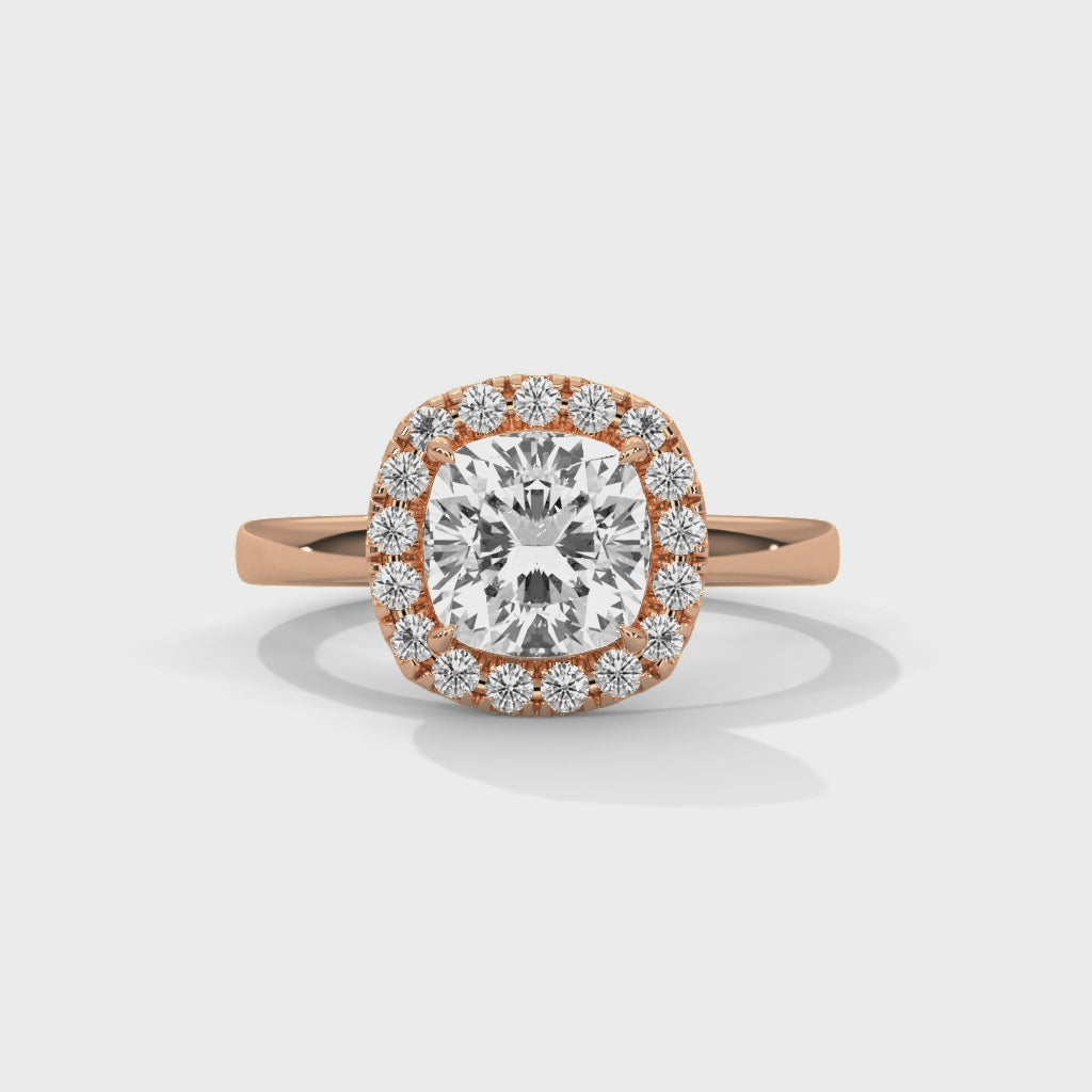 14K Rose Gold 18K Rose Gold Cushion