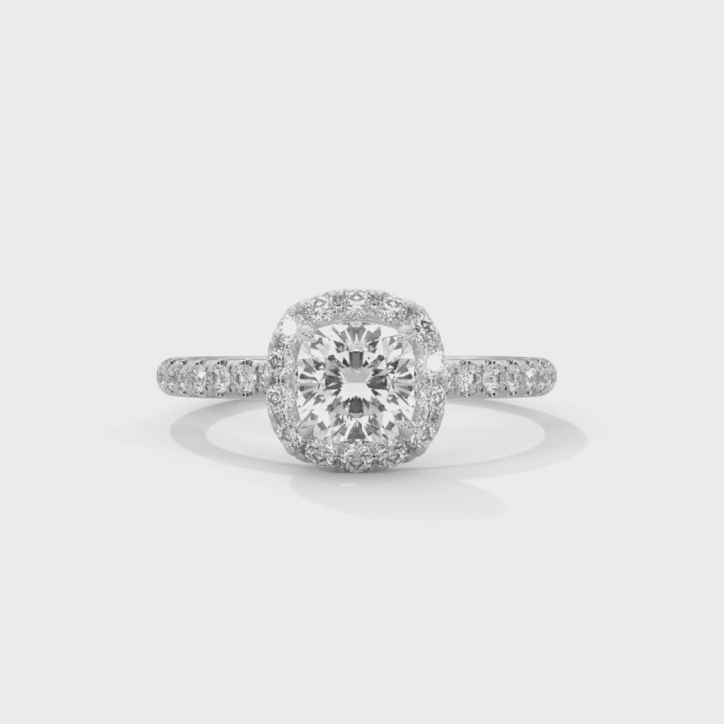 14K White Gold 18K White Gold Platinum Cushion