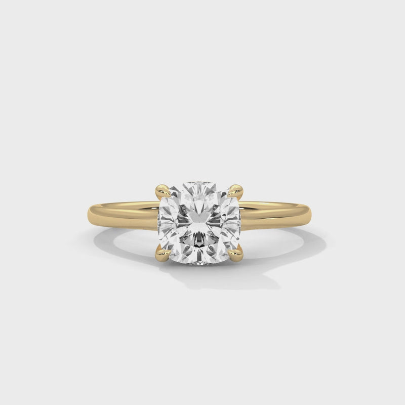 14K Yellow Gold 18K Yellow Gold Cushion