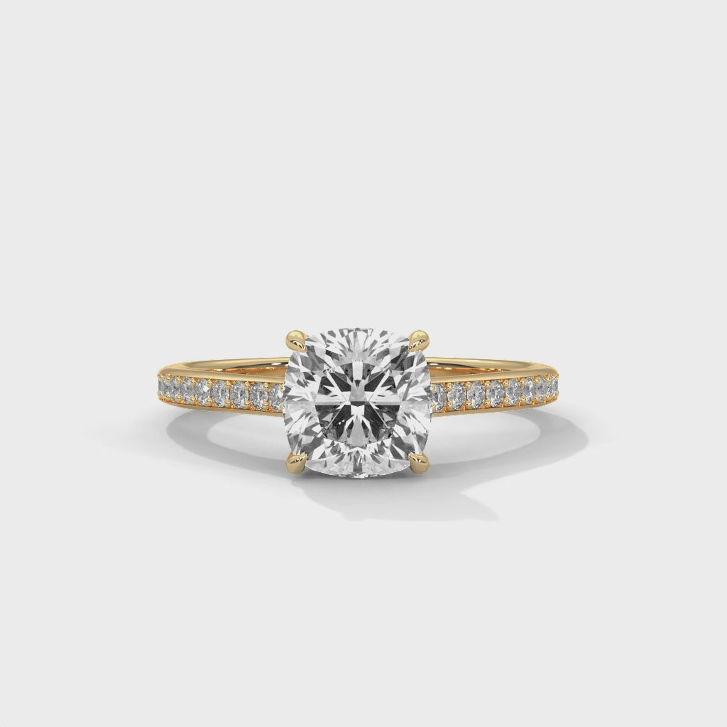 14K Yellow Gold 18K Yellow Gold Cushion