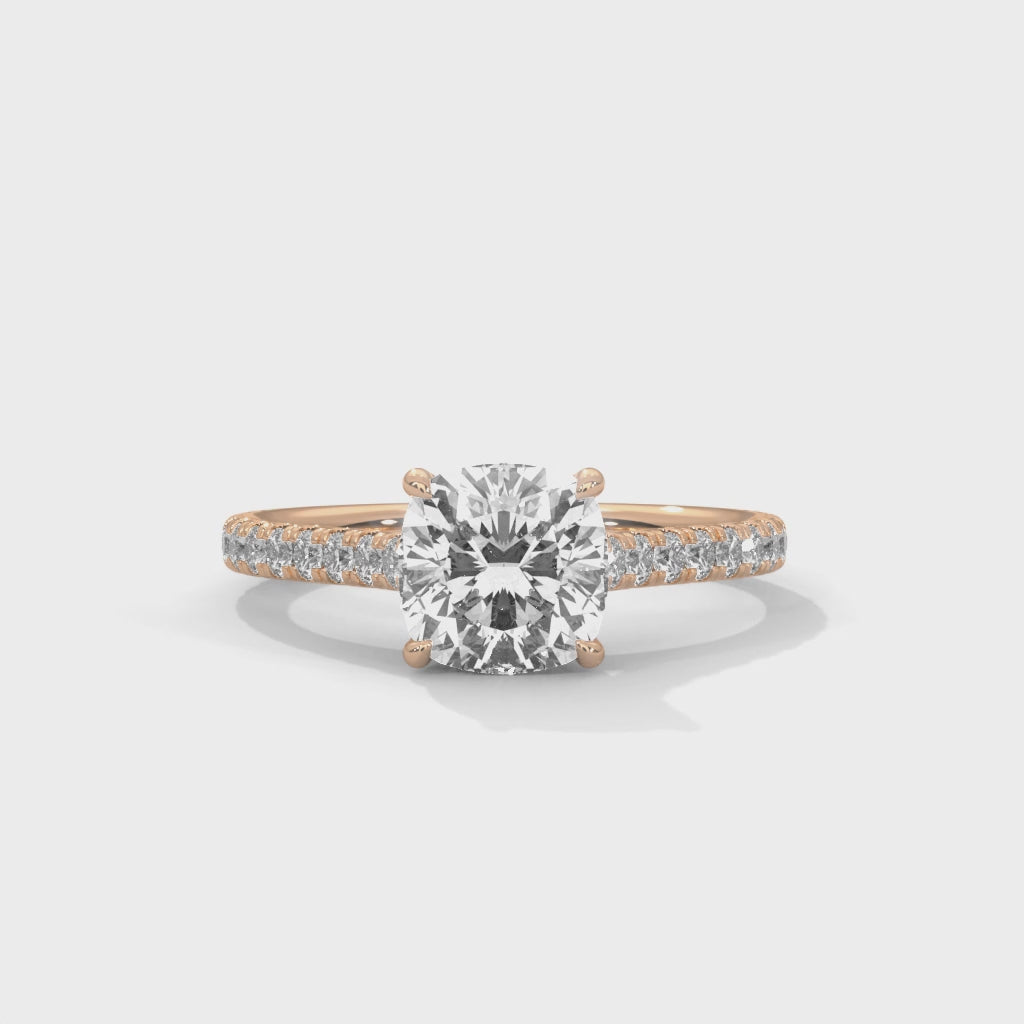 14K Rose Gold 18K Rose Gold Cushion