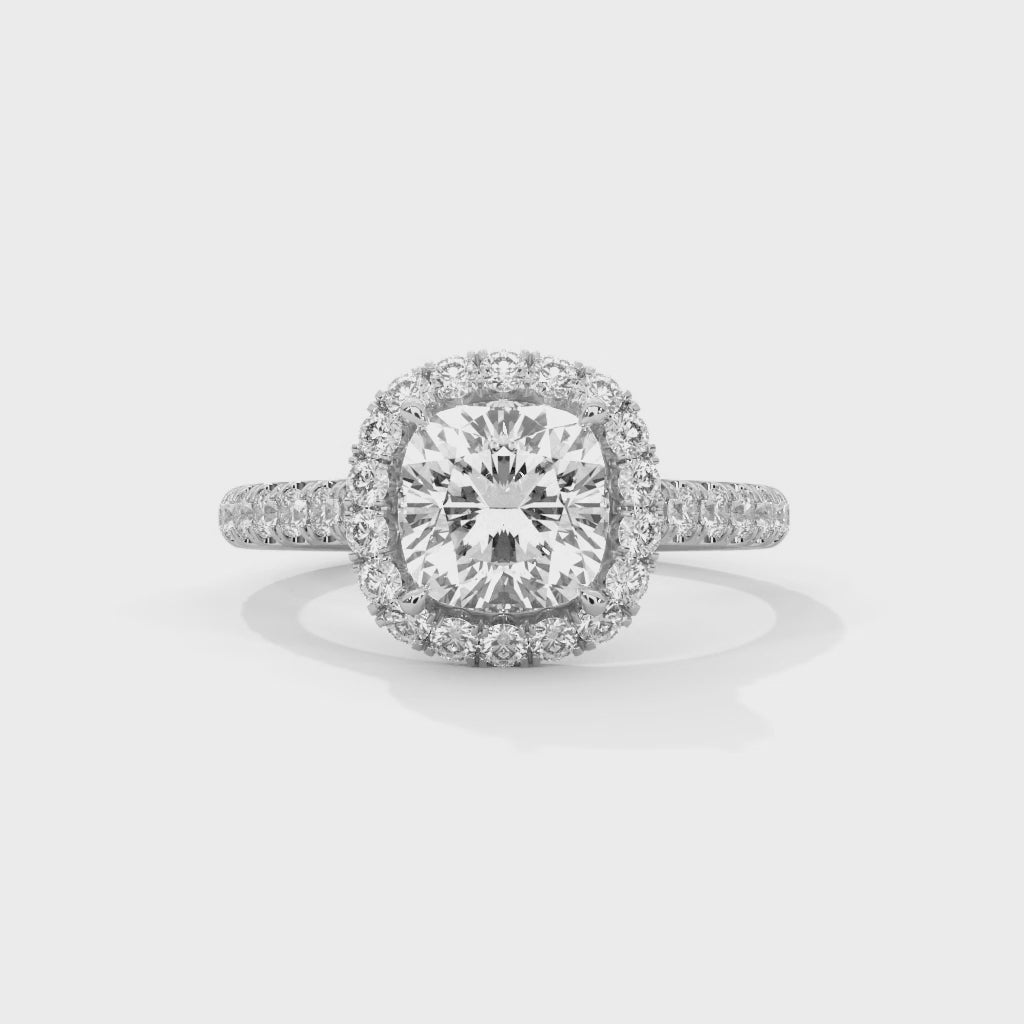14K White Gold 18K White Gold Platinum Cushion