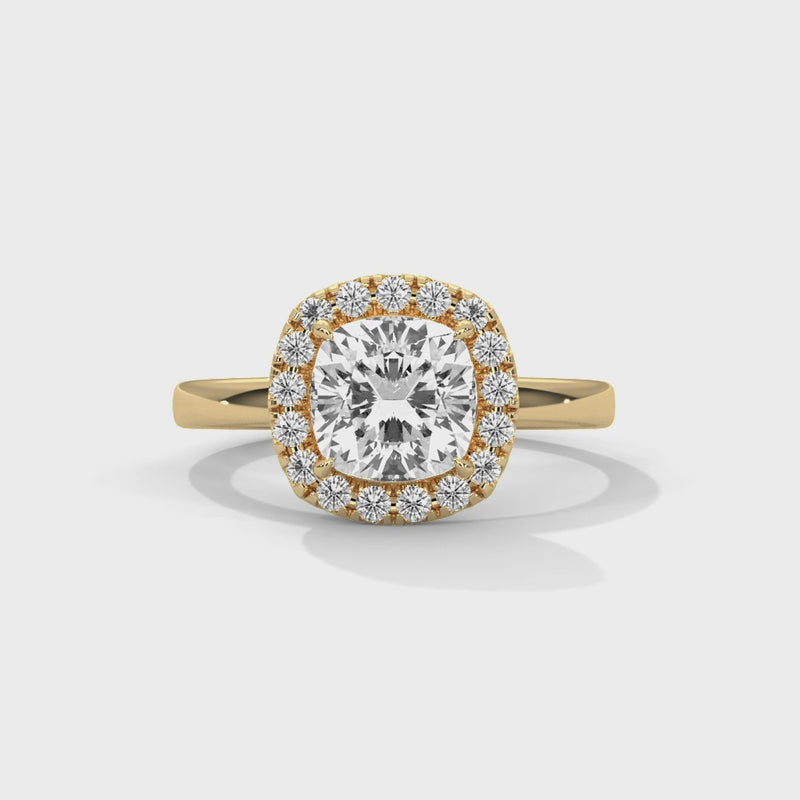 14K Yellow Gold 18K Yellow Gold Cushion
