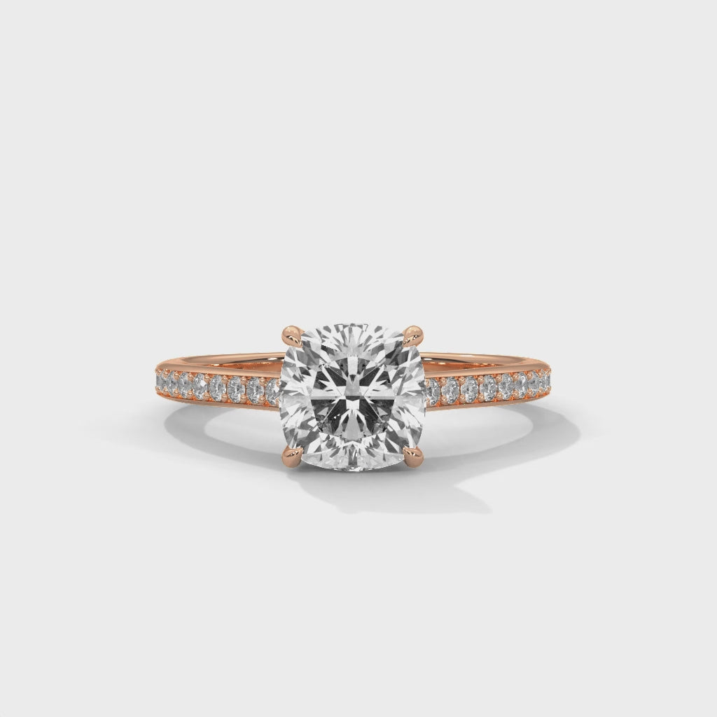 14K Rose Gold 18K Rose Gold Cushion