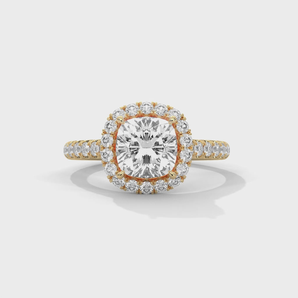 14K Yellow Gold 18K Yellow Gold Cushion